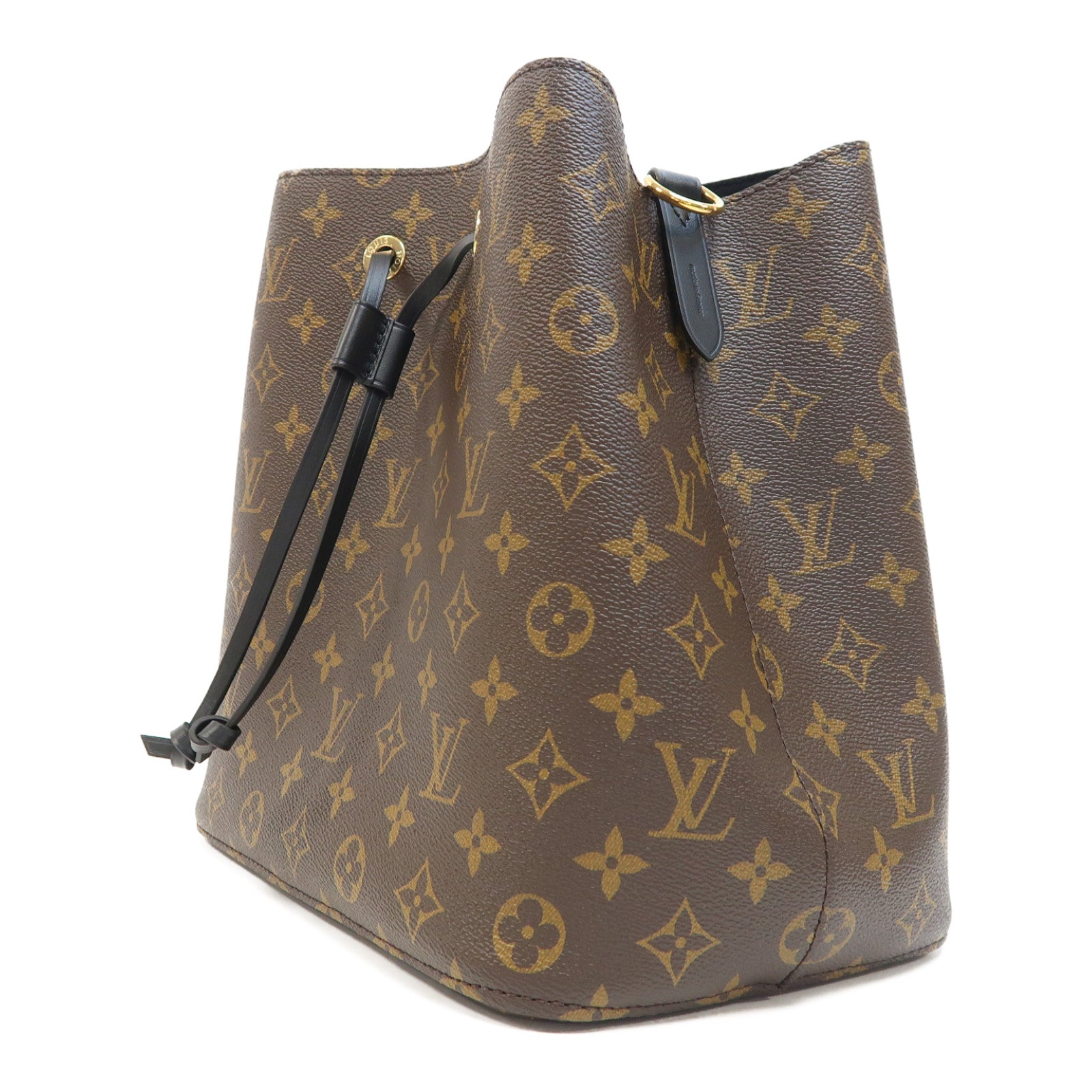 LOUIS VUITTON Monogram Neo Noe MM金扣肩背袋啡色/黑色