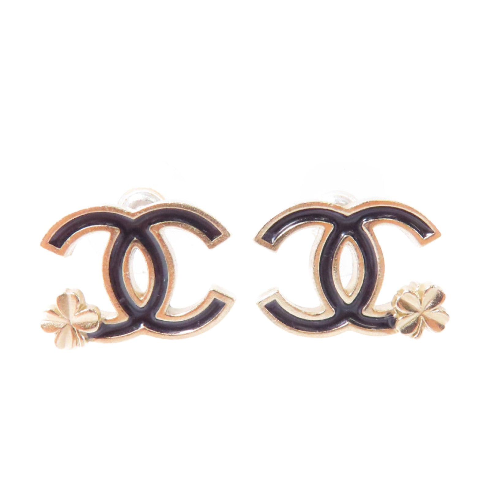 CHANEL 金屬Earring耳環金色/黑色