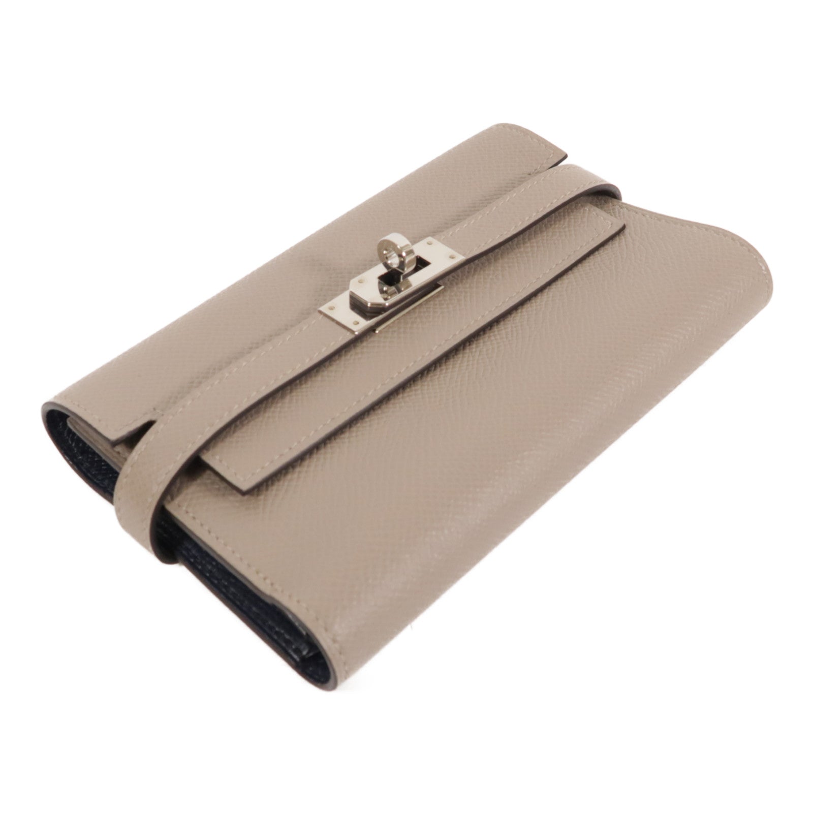 HERMES Epsom皮革Kelly Wallet銀扣錢包