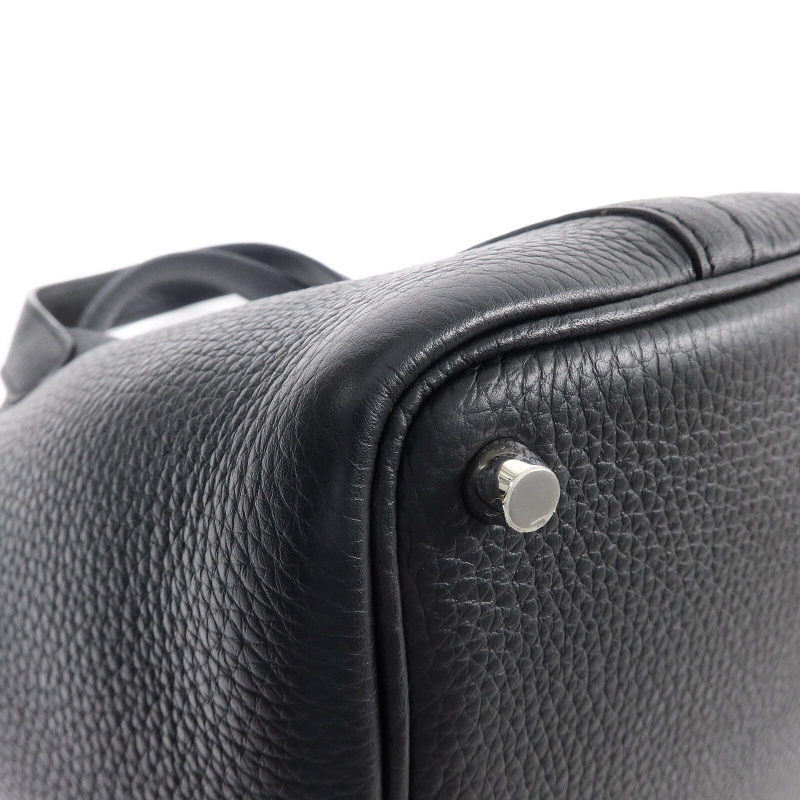 HERMES Clemence皮革Picotin PM手挽袋Noir