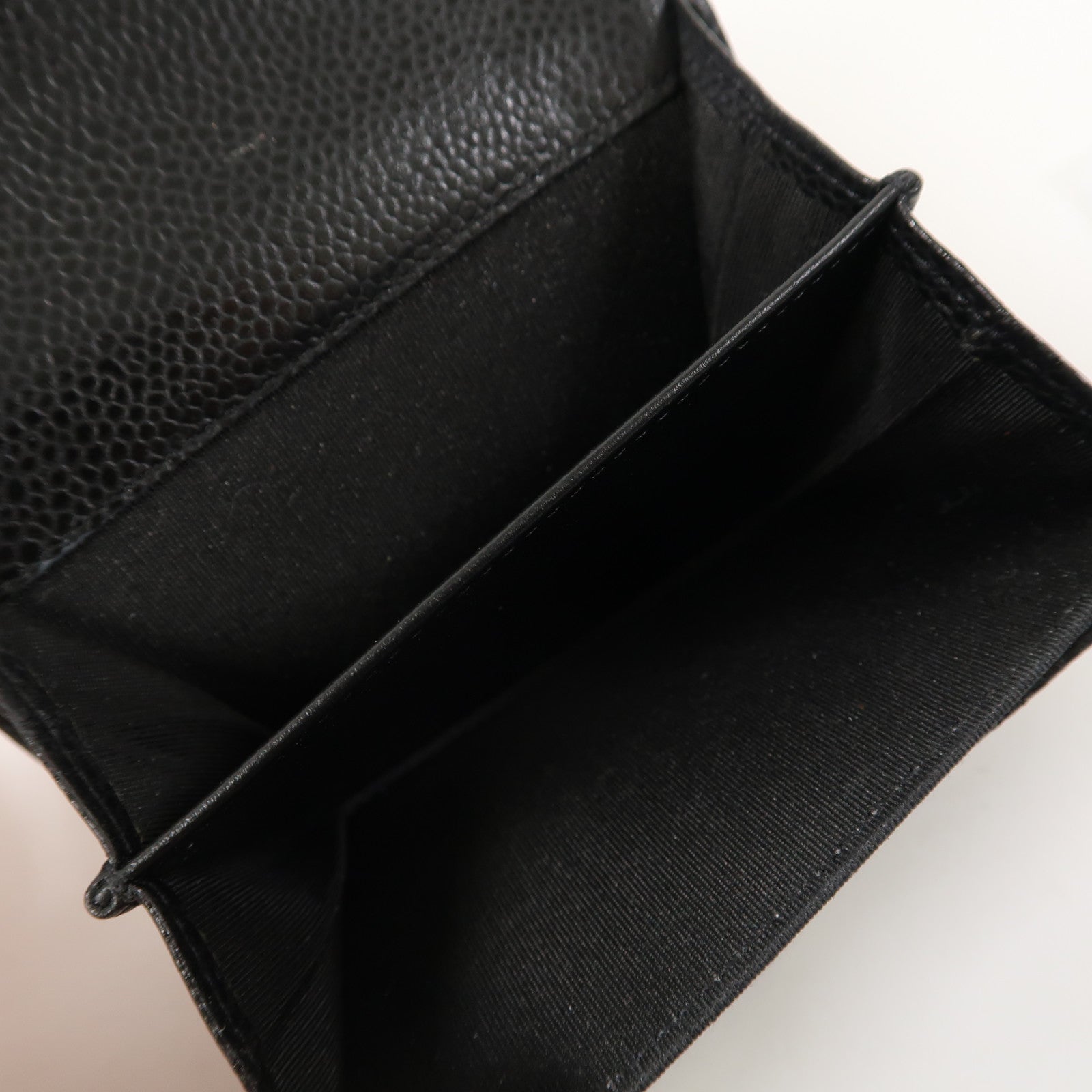 CHANEL 菱格牛皮皮革Boy Chanel Flap Card Holder金扣卡片套黑色