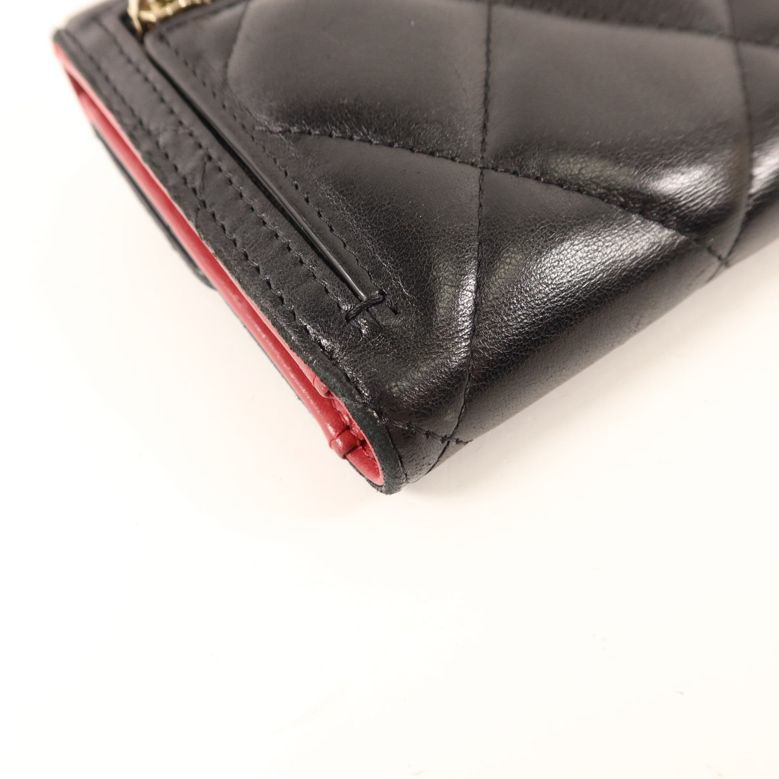 CHANEL 羊皮皮革C19 Trifold Wallet金扣錢包