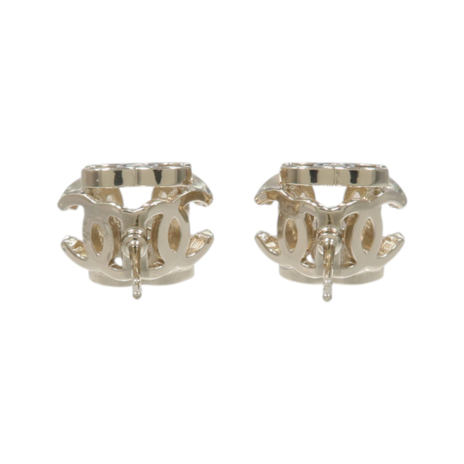CHANEL 金屬CC Logo Cube耳環