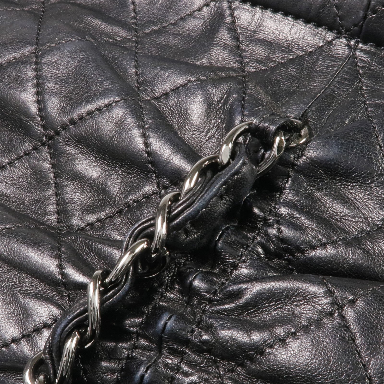 CHANEL 羊皮皮革Sharpei Tote銀扣手挽袋