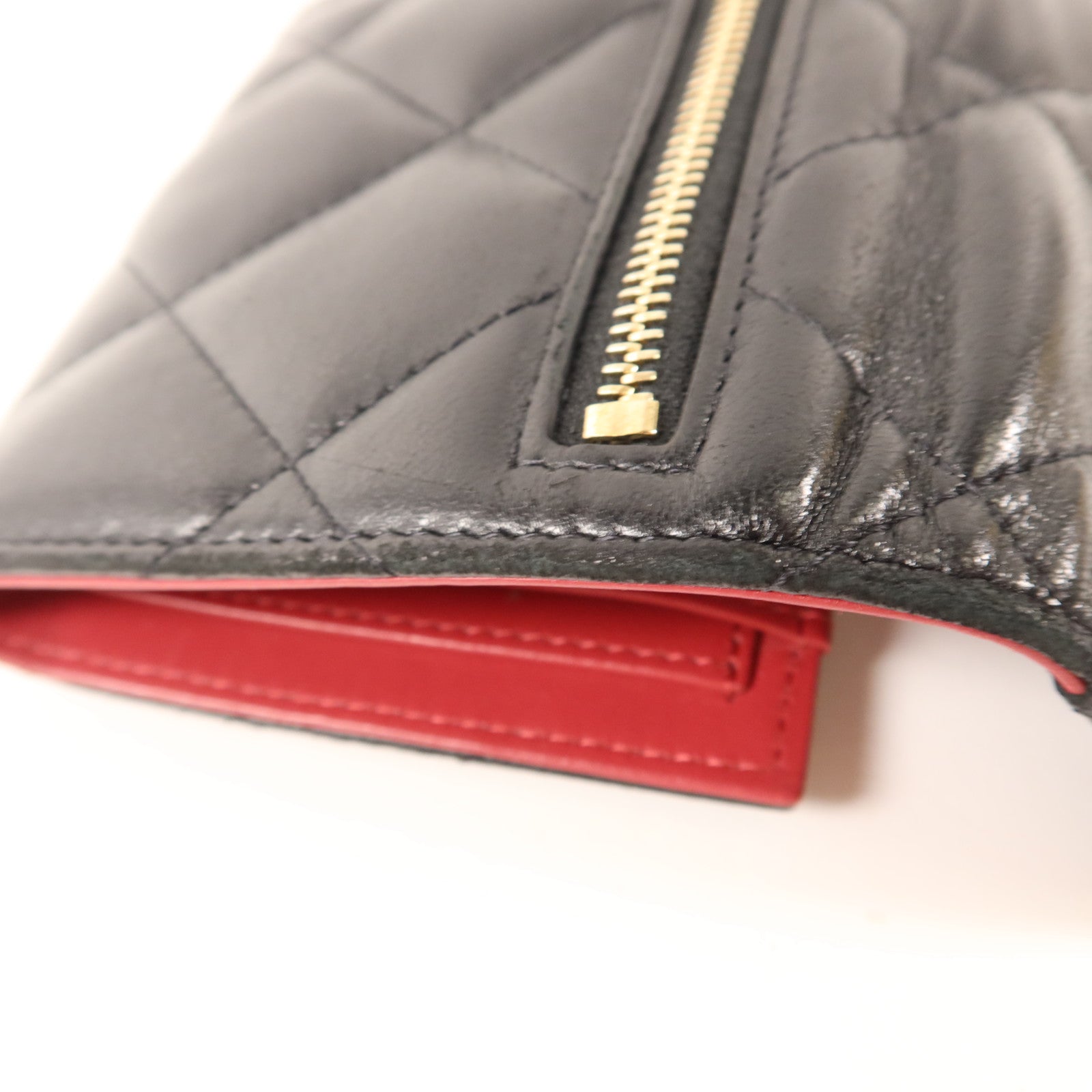 CHANEL 羊皮皮革C19 Trifold Wallet金扣錢包