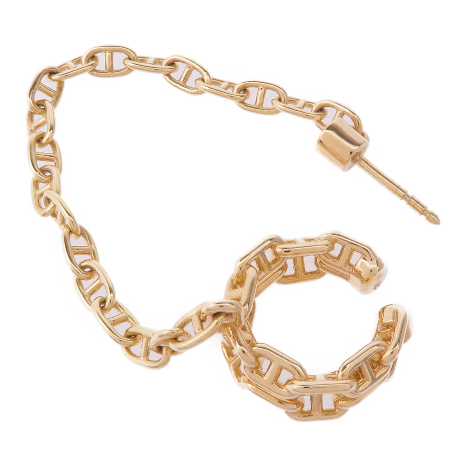 HERMES 【激減優惠】18K黃金Chaine d'ancre Calypso right single ear climber earring鑽石耳環