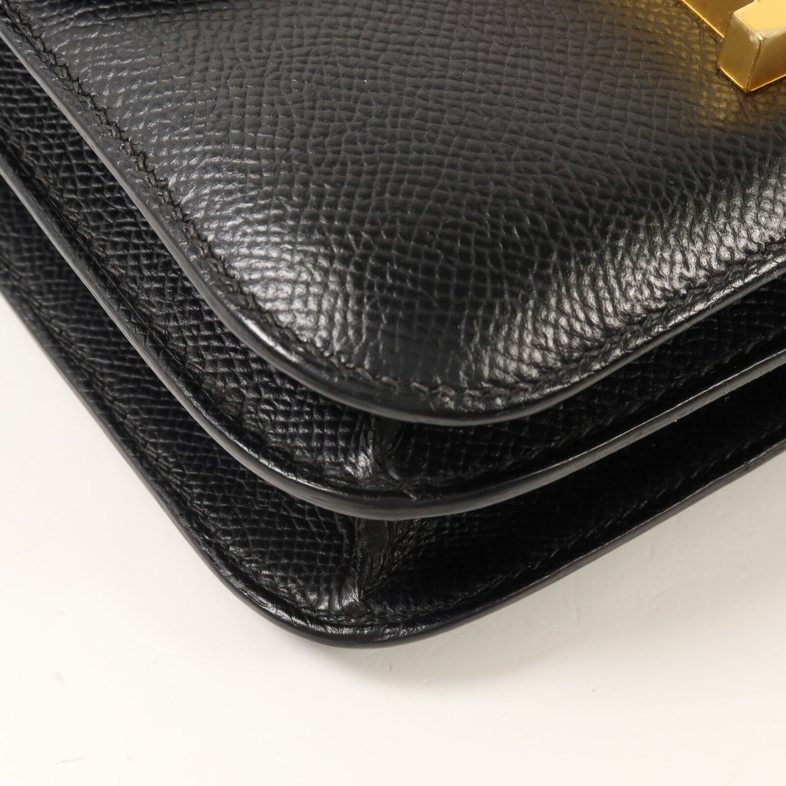 HERMES Epsom皮革Constance Mini肩背袋Noir
