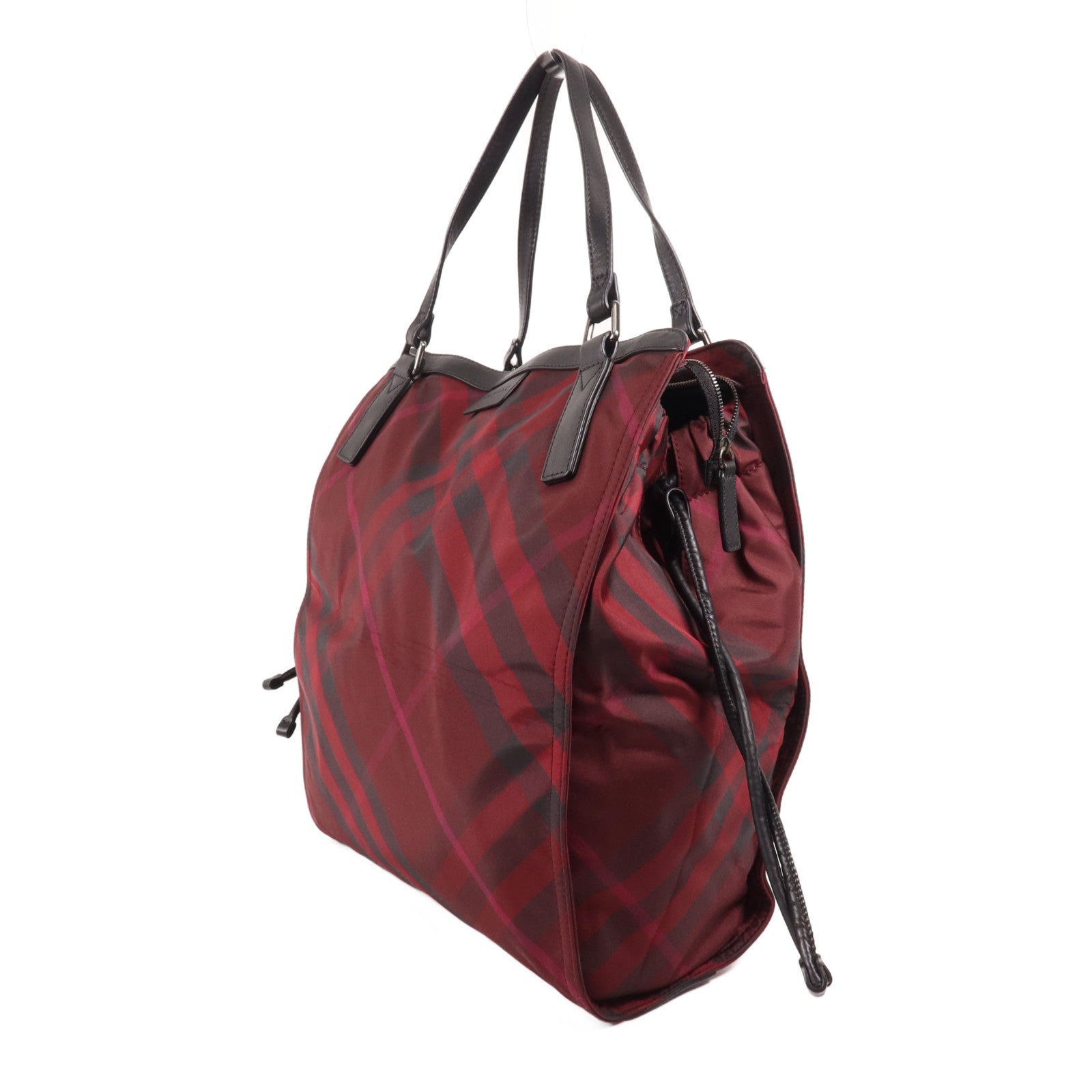 BURBERRY 尼龍/皮革Hand Bag銀扣手挽袋