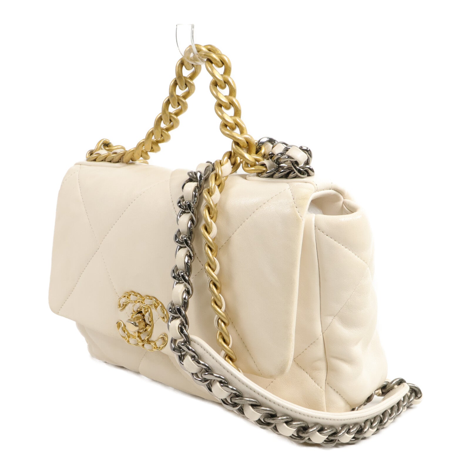 CHANEL 羊皮皮革C19 Small手挽肩背兩用袋