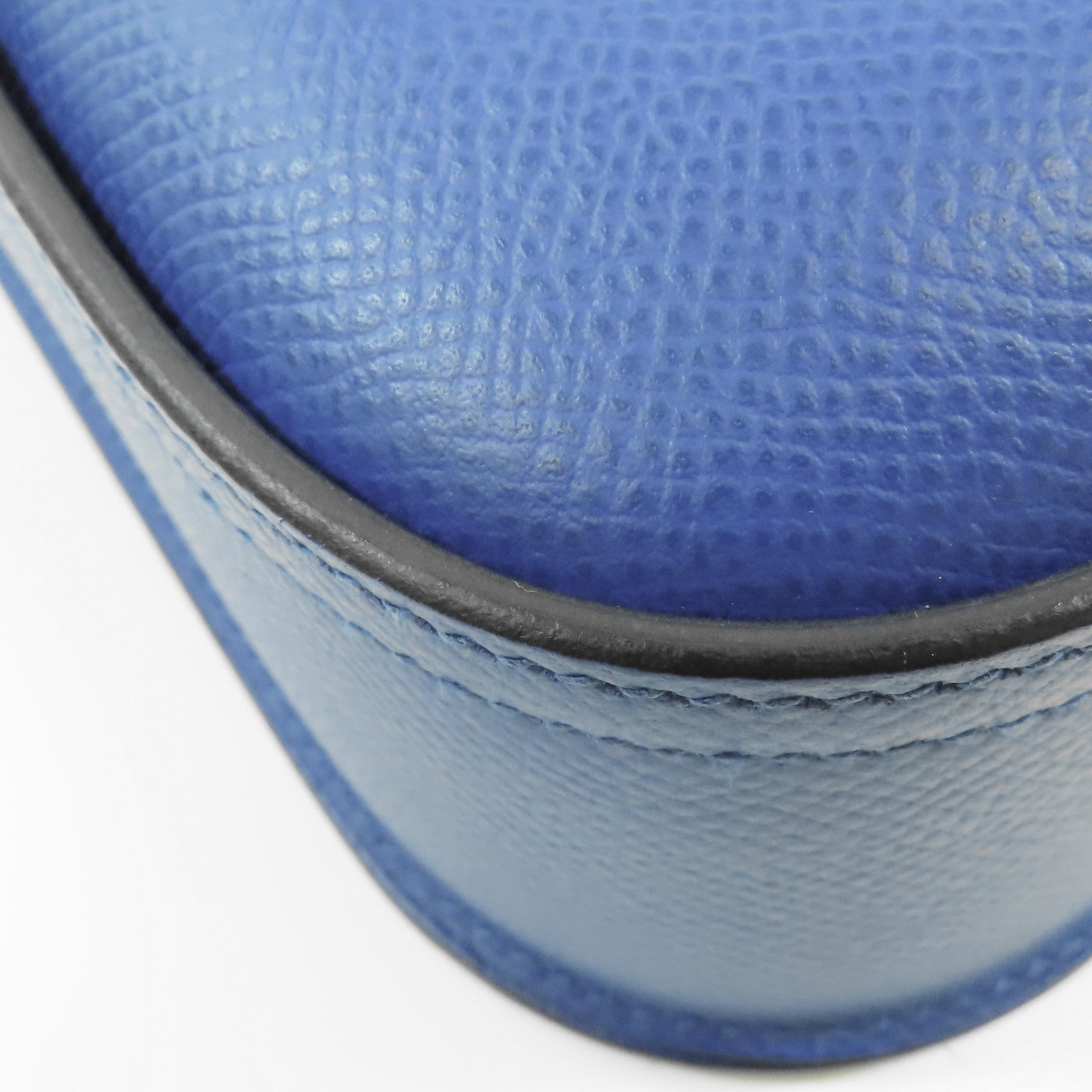 HERMES Epsom皮革Della Cavalleria銀扣肩背袋Bleu France藍色