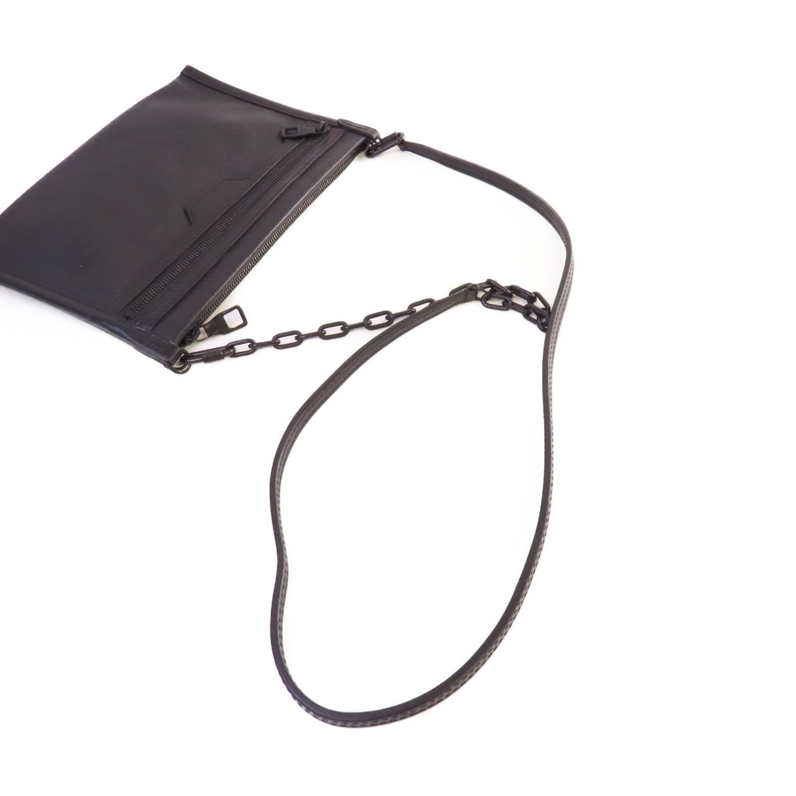 LOUIS VUITTON Monogram Shadow Flat Messenger Shoulder Bag肩背袋黑色/軍綠色