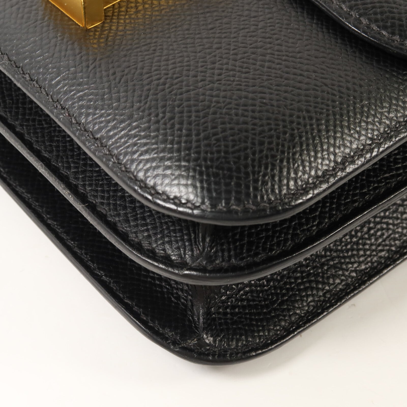 HERMES Epsom皮革Constance Mini肩背袋Noir