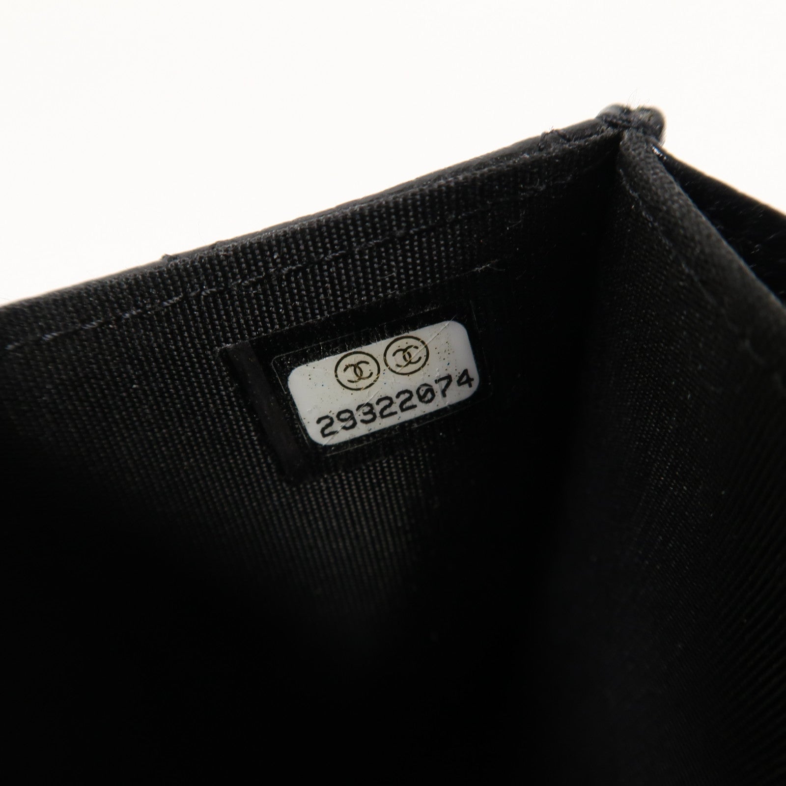 CHANEL 菱格牛皮皮革Boy Chanel Flap Card Holder金扣卡片套黑色