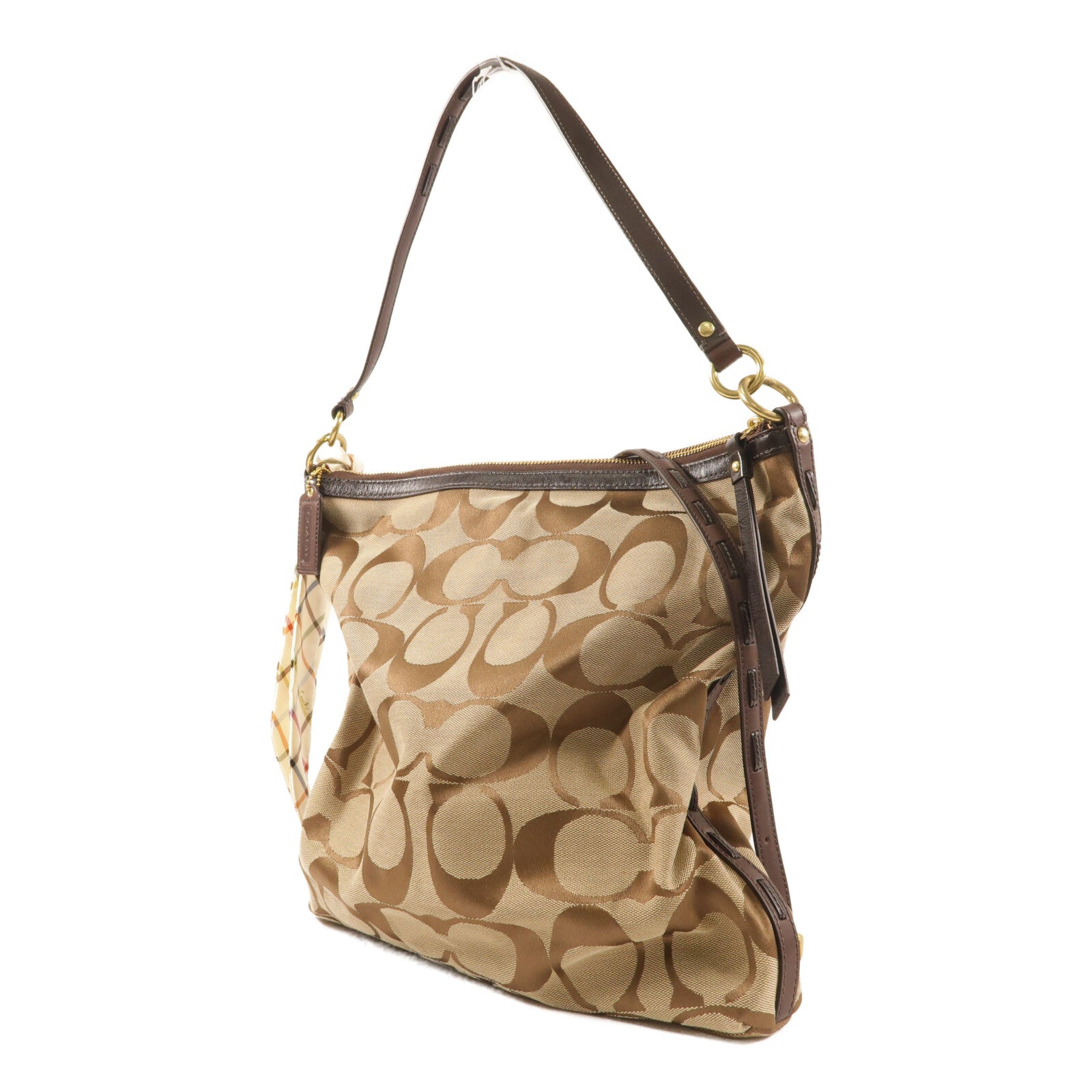 COACH 帆布2 Way Shoulder金扣手挽肩背兩用袋