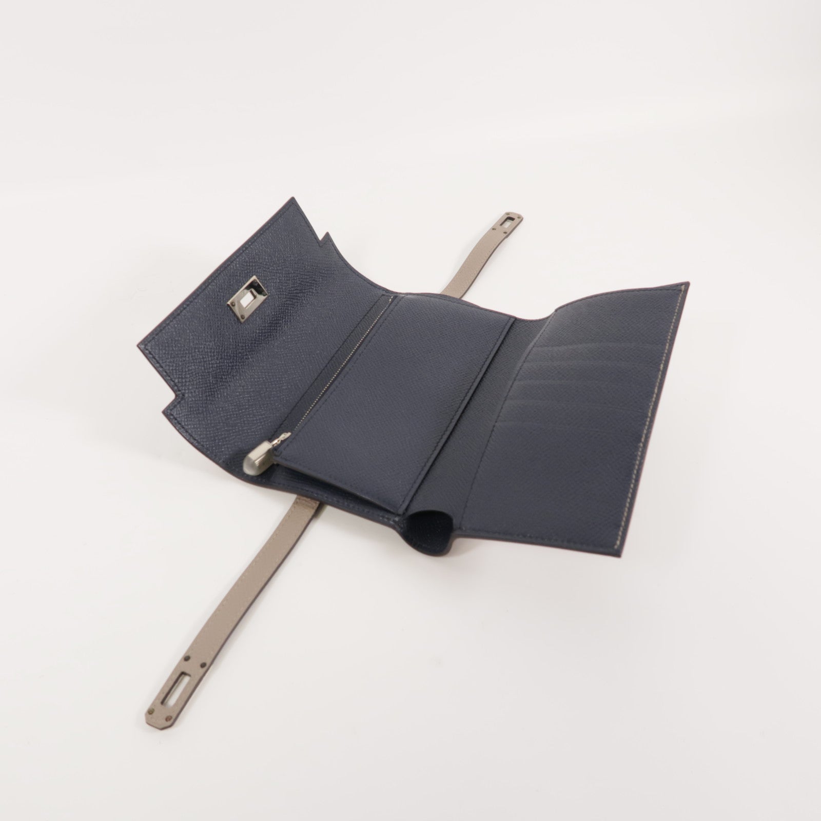 HERMES Epsom皮革Kelly Wallet銀扣錢包