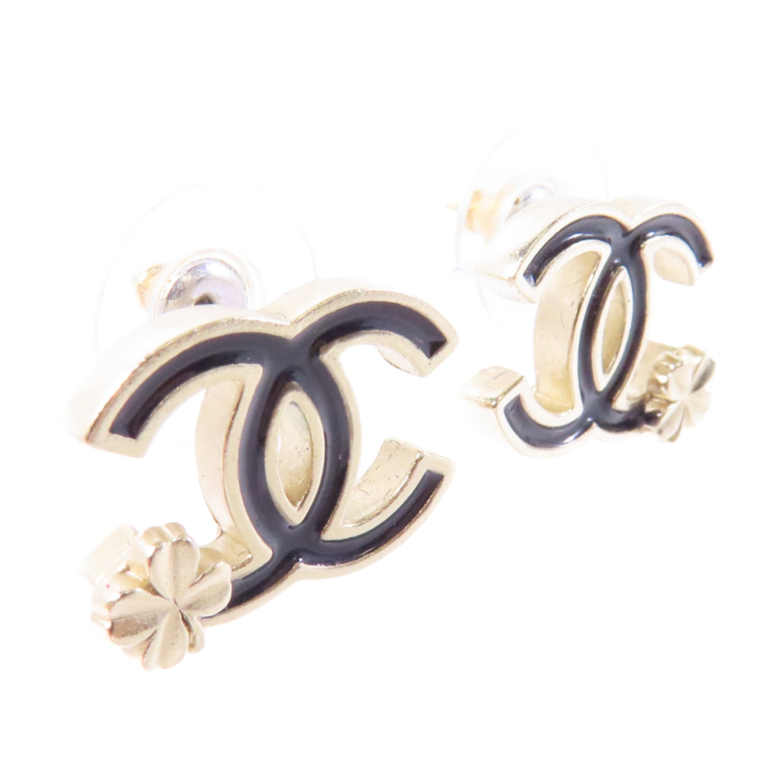 CHANEL 金屬Earring耳環金色/黑色