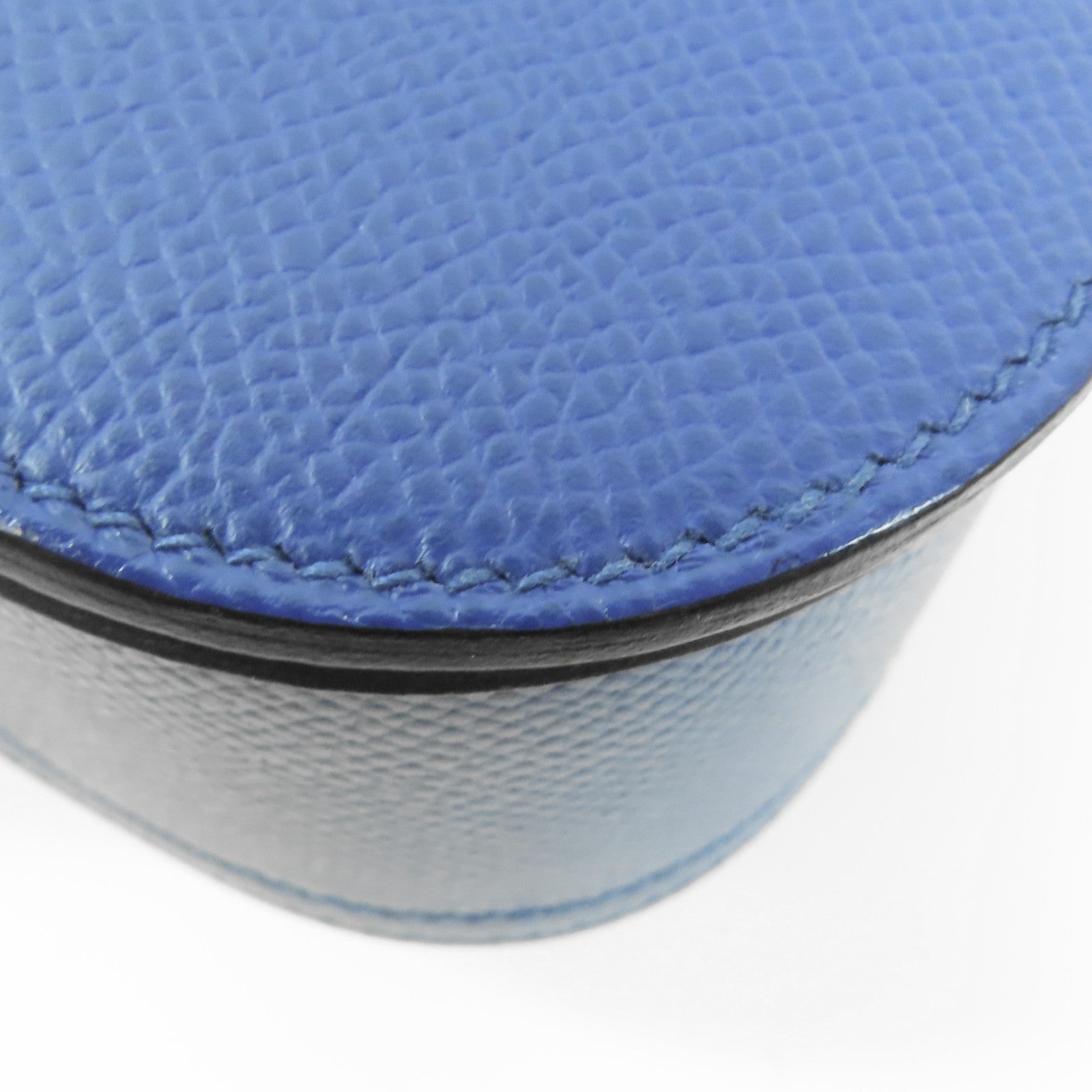 HERMES Epsom皮革Della Cavalleria銀扣肩背袋Bleu France藍色