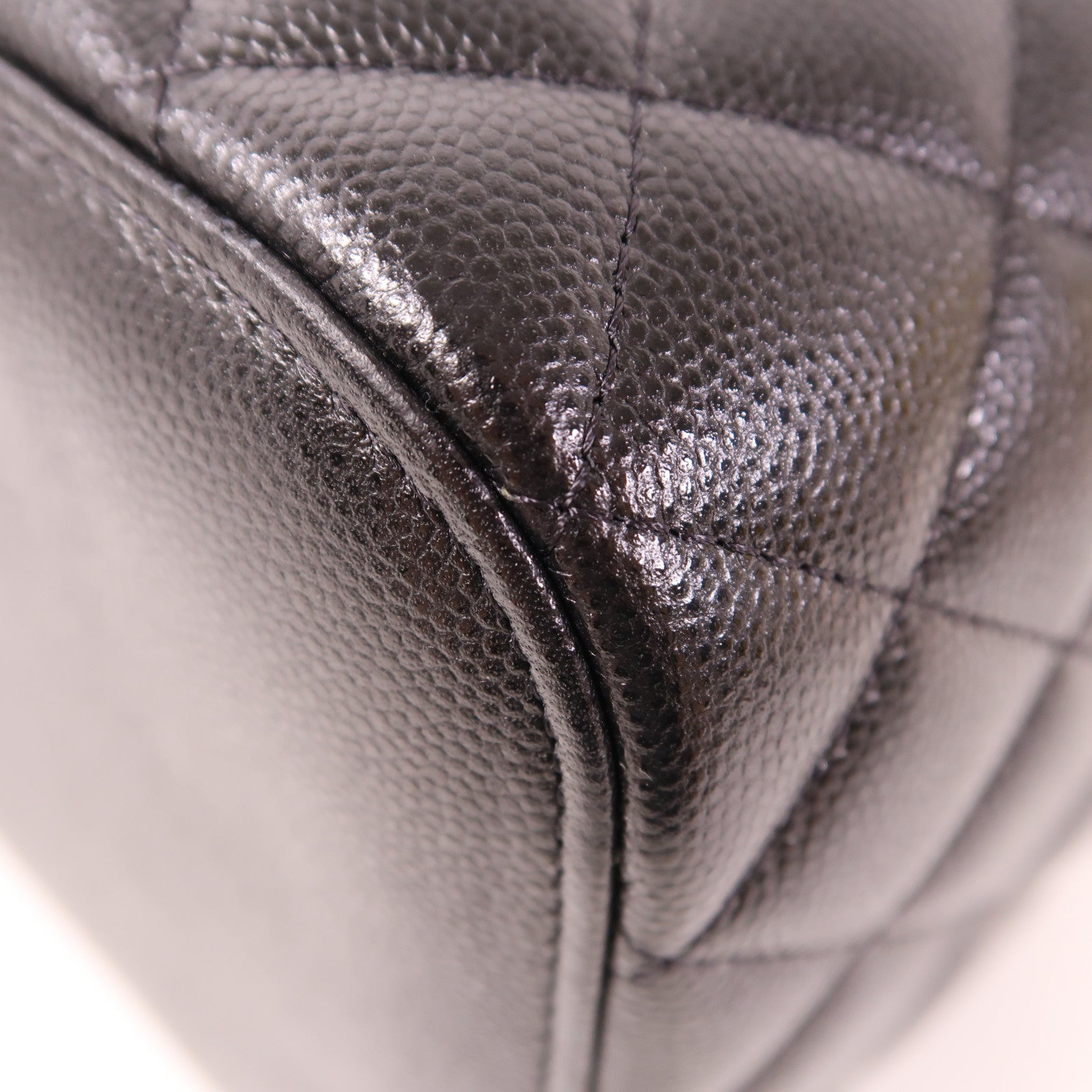 CHANEL CC GHW Vanity Bag Hand Bag Calfskin Leather Black