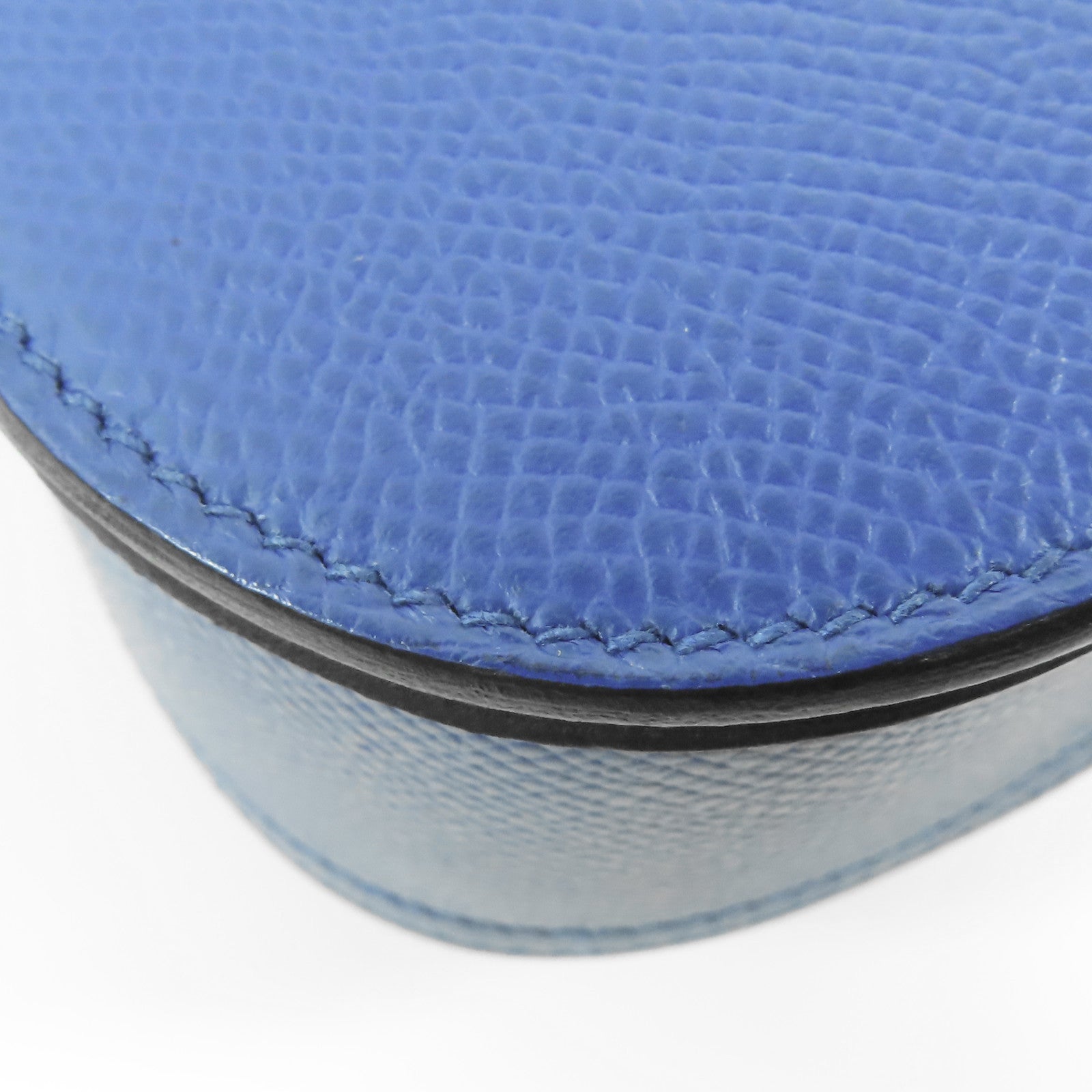 HERMES Epsom皮革Della Cavalleria銀扣肩背袋Bleu France藍色