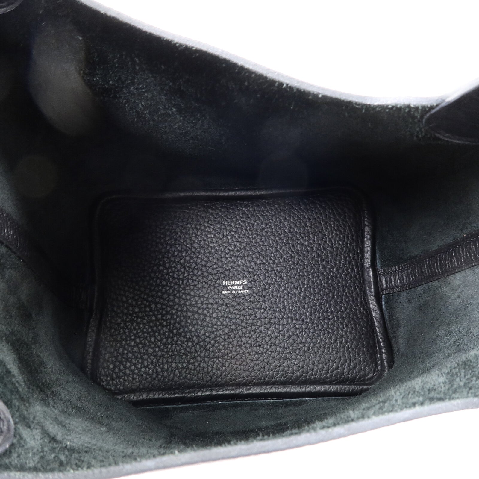 HERMES Clemence皮革Picotin PM手挽袋Noir