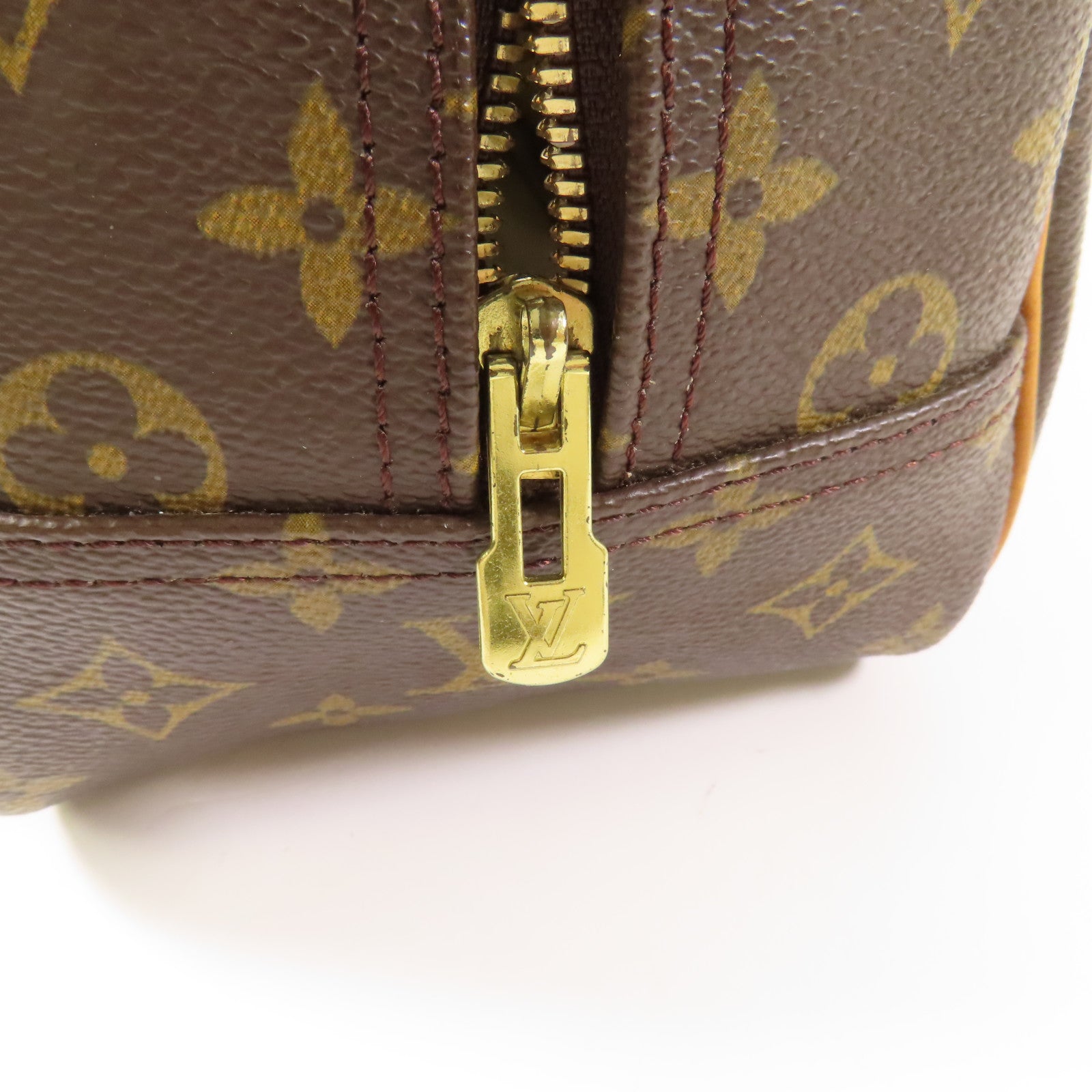 LOUIS VUITTON【激減優惠】 Monogram Deauville金扣手挽袋棕色