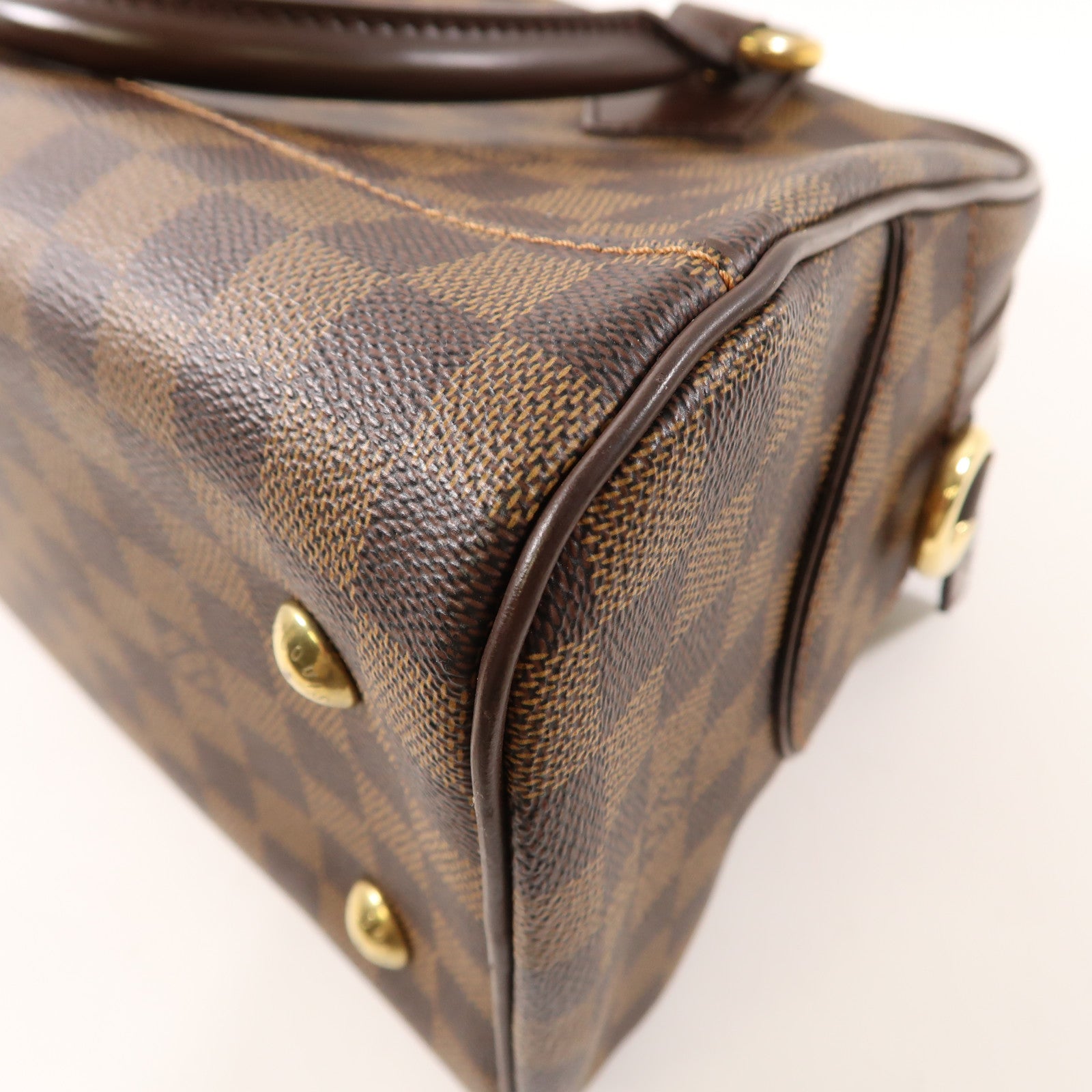 LOUIS VUITTON Damier Duomo金扣手挽袋啡色