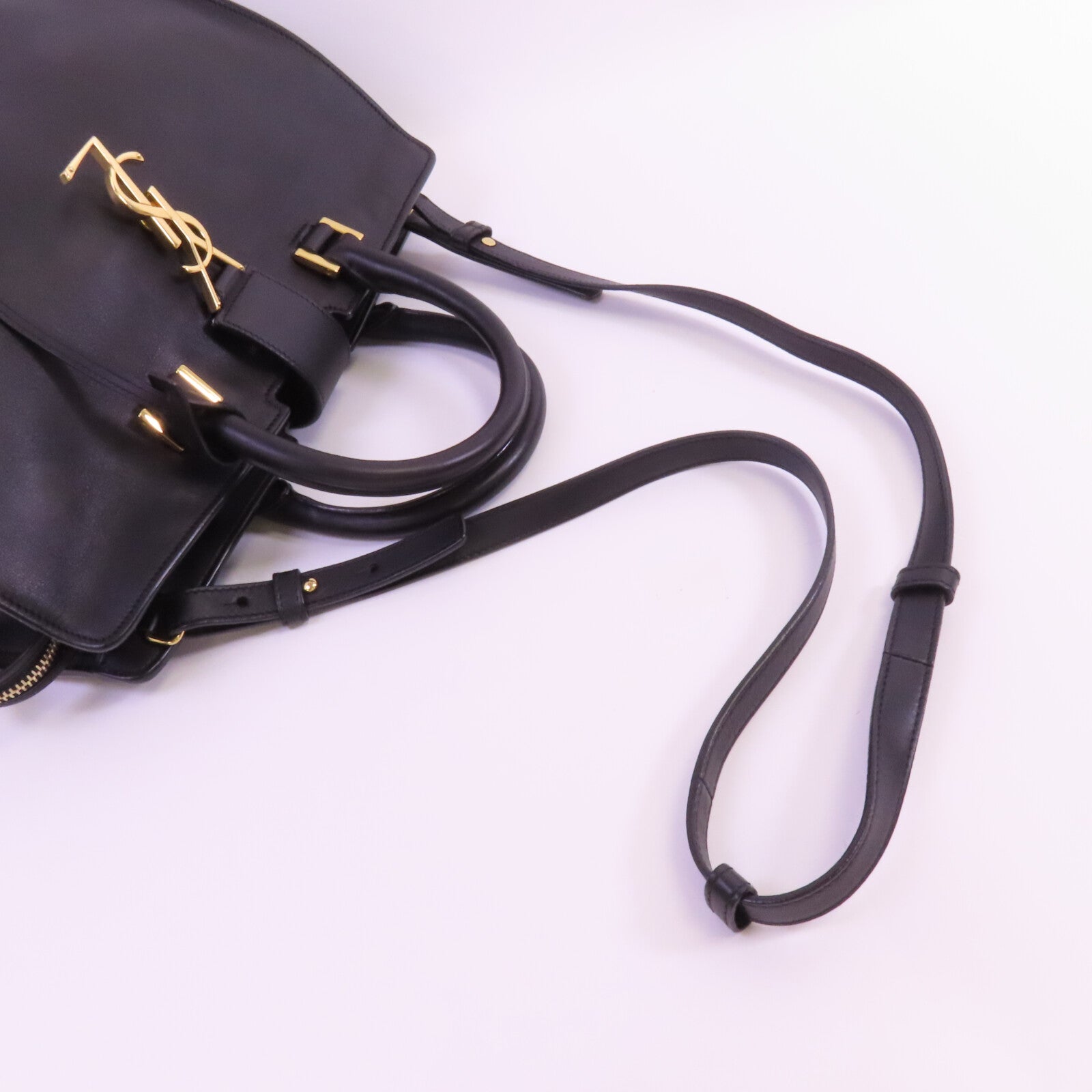 SAINT LAURENT 牛皮皮革2Way Shoulder Bag金扣手挽肩背兩用袋