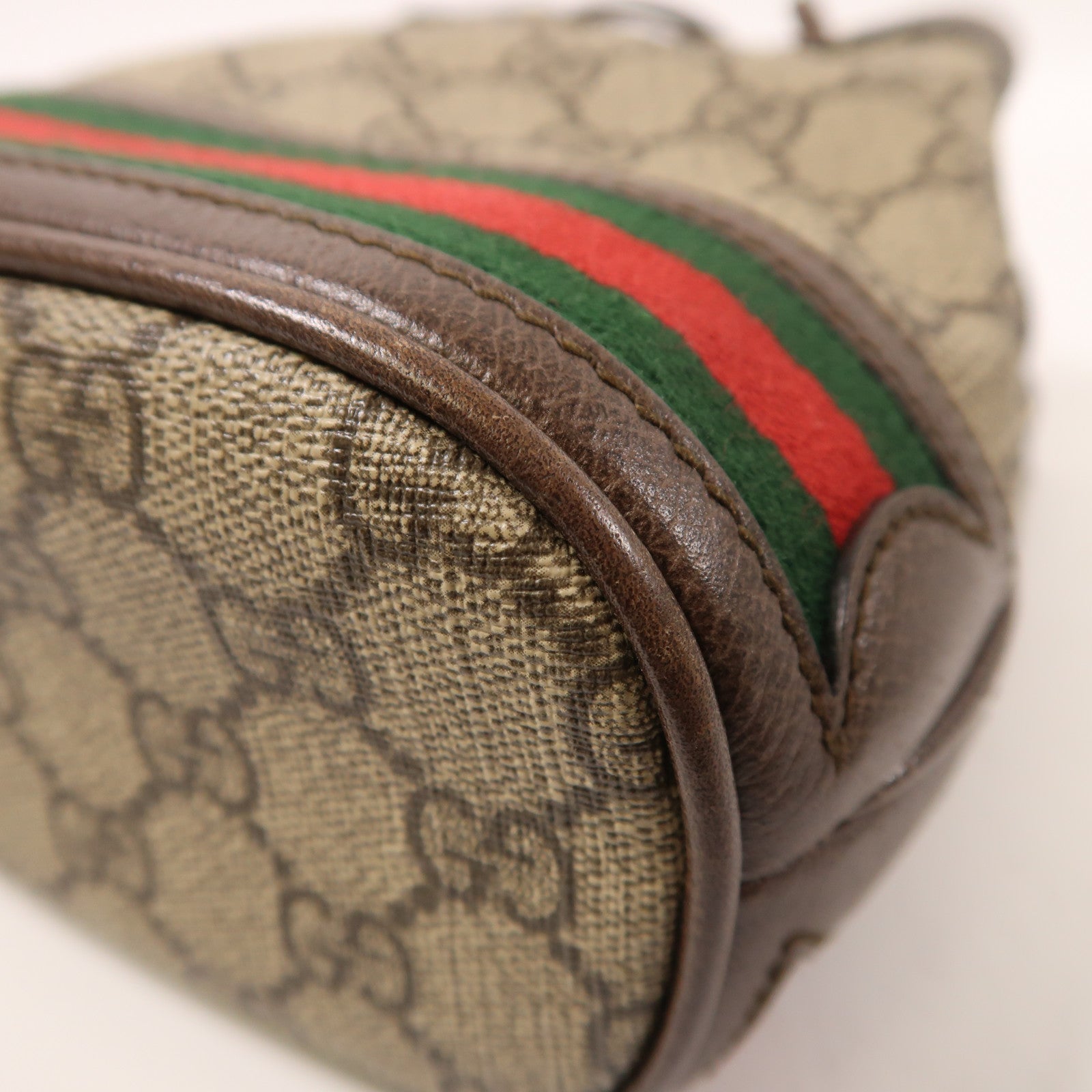 GUCCI 【激減優惠】塗層帆布Ophidia Mini Bucket金扣肩背袋