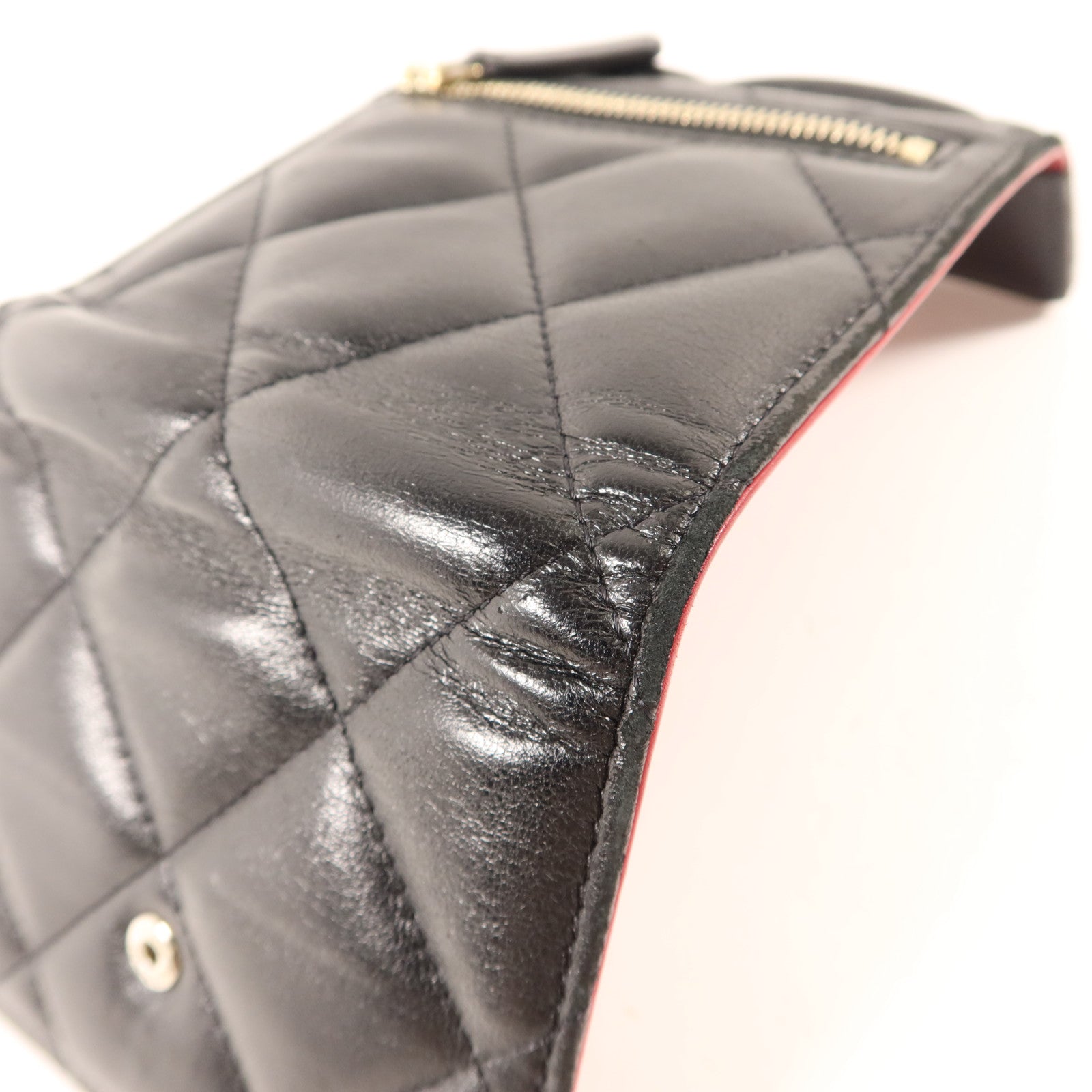 CHANEL 羊皮皮革C19 Trifold Wallet金扣錢包