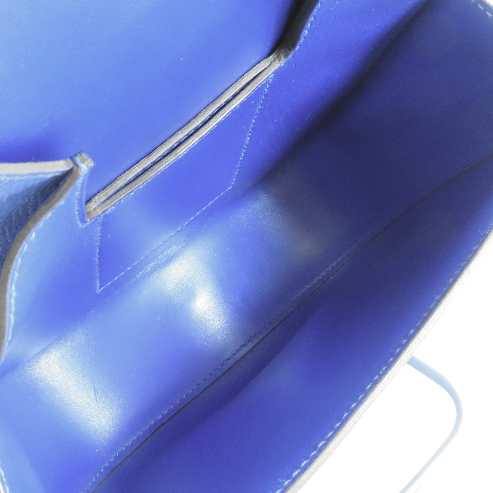 HERMES 【激減優惠】Epsom皮革Della Cavalleria銀扣肩背袋Bleu France藍色