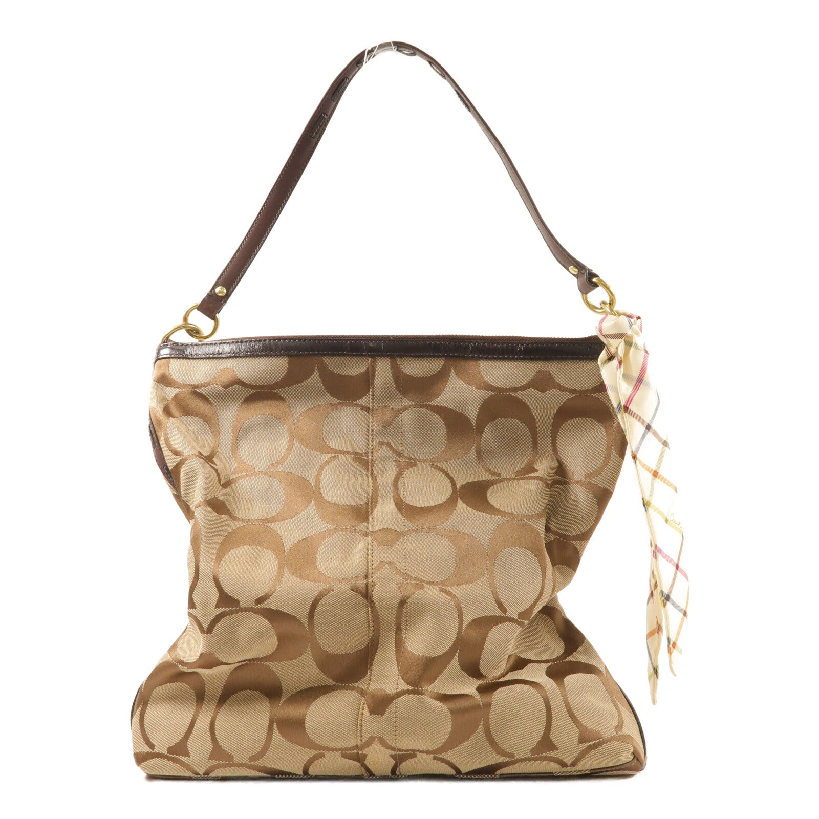 COACH 帆布2 Way Shoulder金扣手挽肩背兩用袋