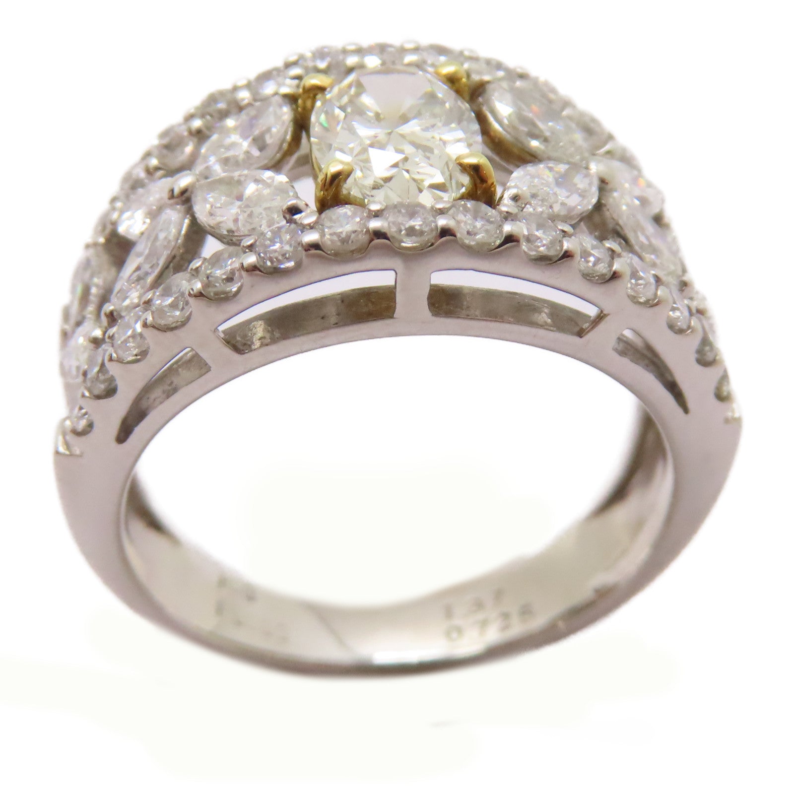JEWELRY 【激減優惠】18K黃金/PT900鉑金Diamond Ring 0.725ct/1.37ct鑽石戒指US#6