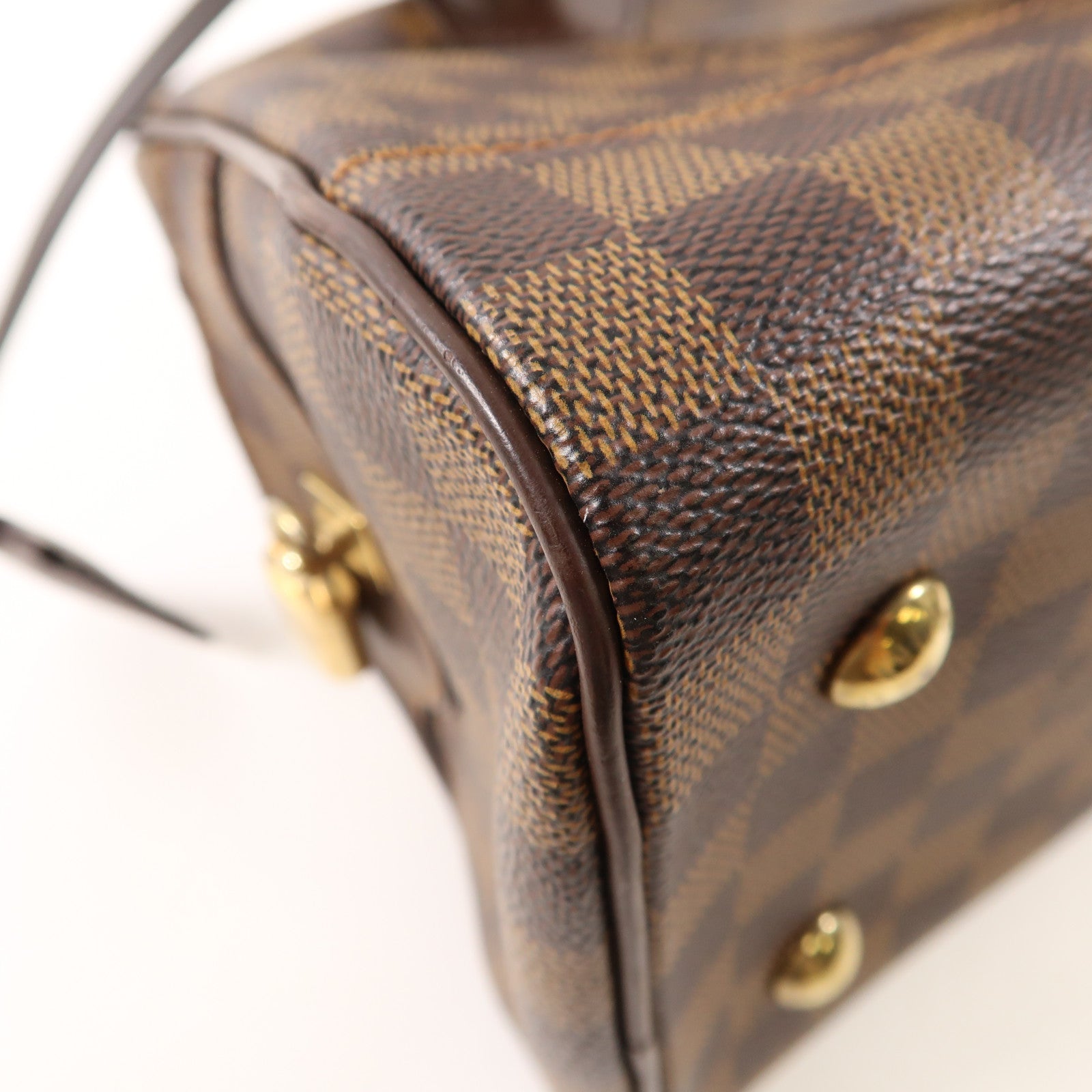 LOUIS VUITTON Damier Duomo金扣手挽袋啡色