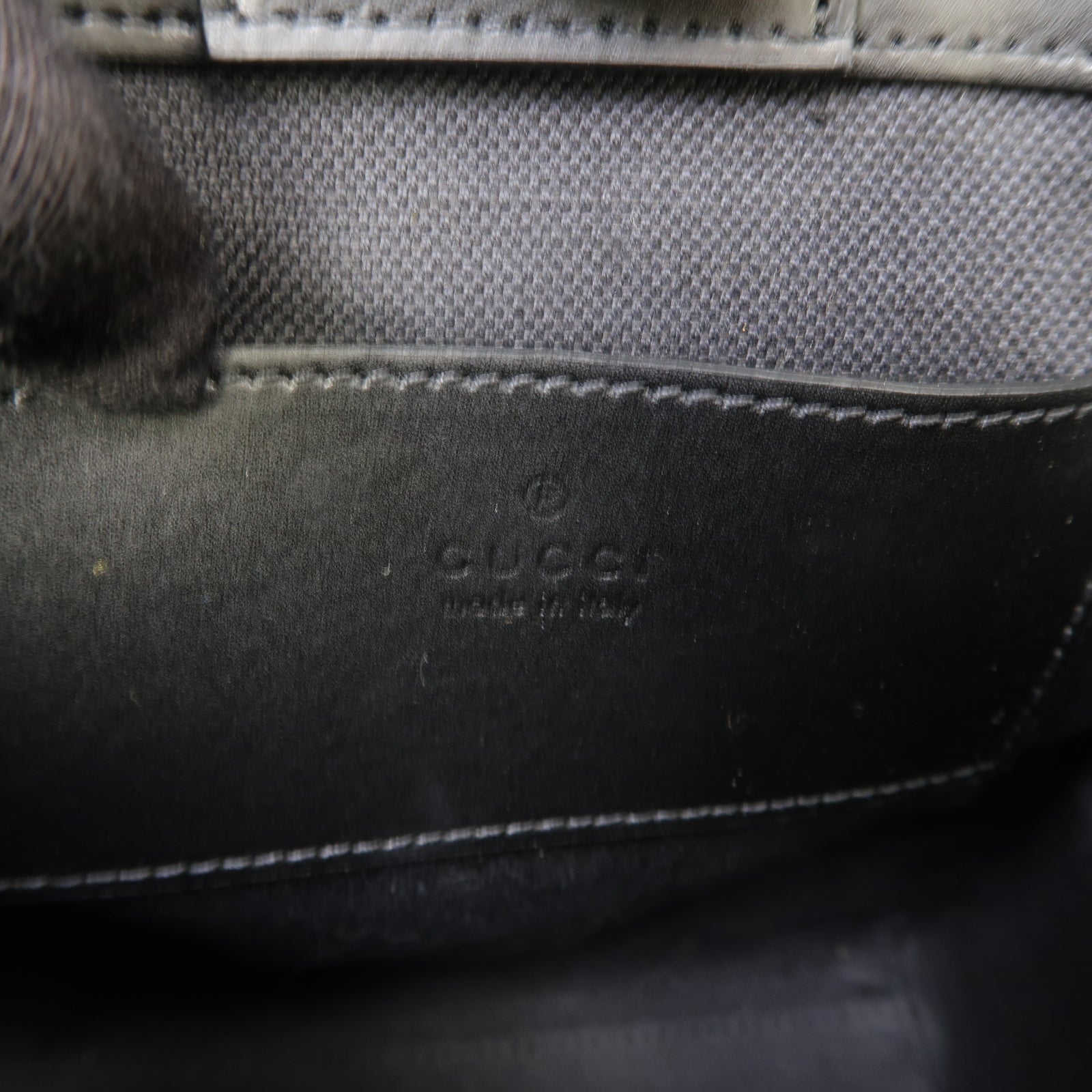 GUCCI 塗層帆布/皮革GG Supreme Mini Tote銀扣手挽肩背兩用袋黑色
