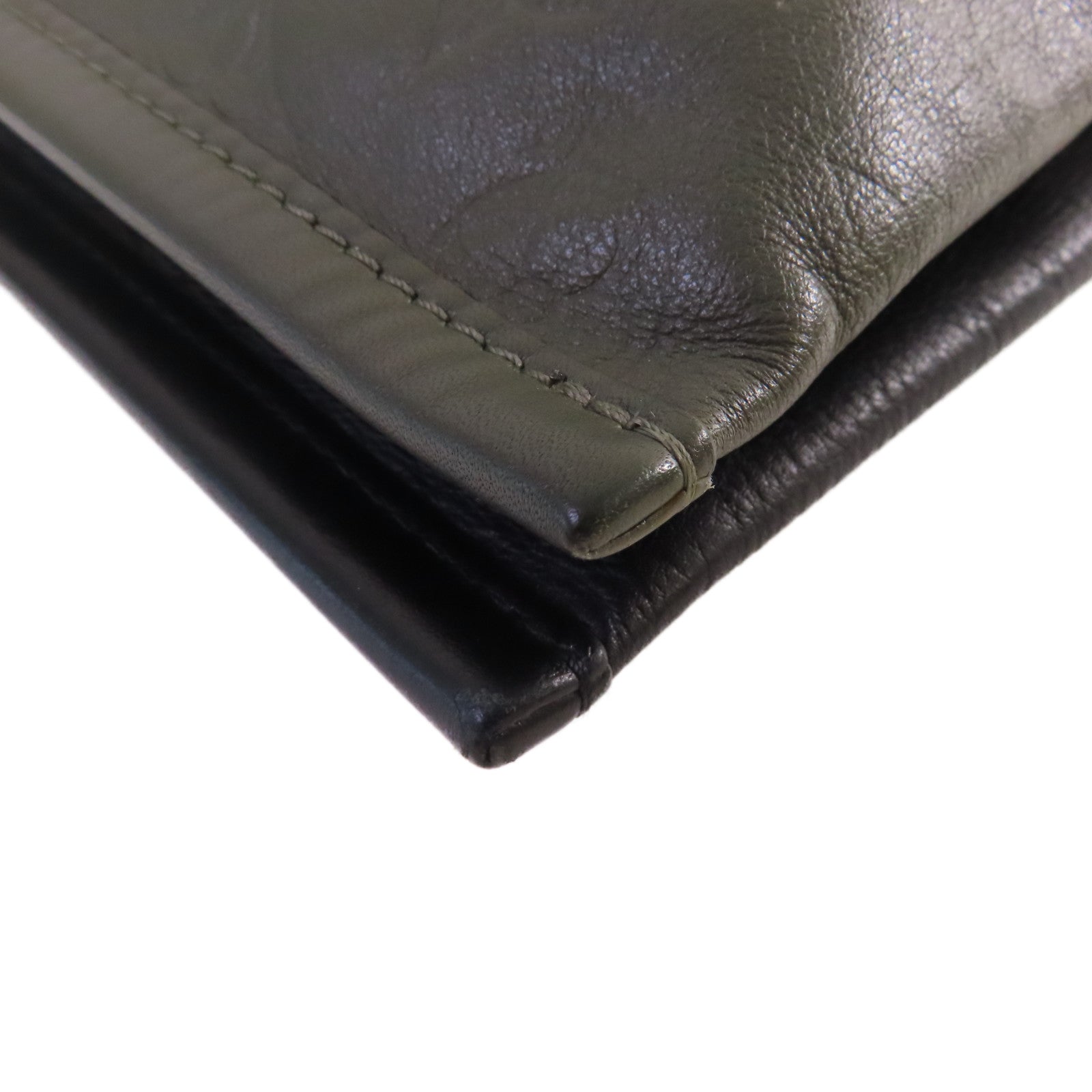LOUIS VUITTON Monogram Shadow Flat Messenger Shoulder Bag肩背袋黑色/軍綠色