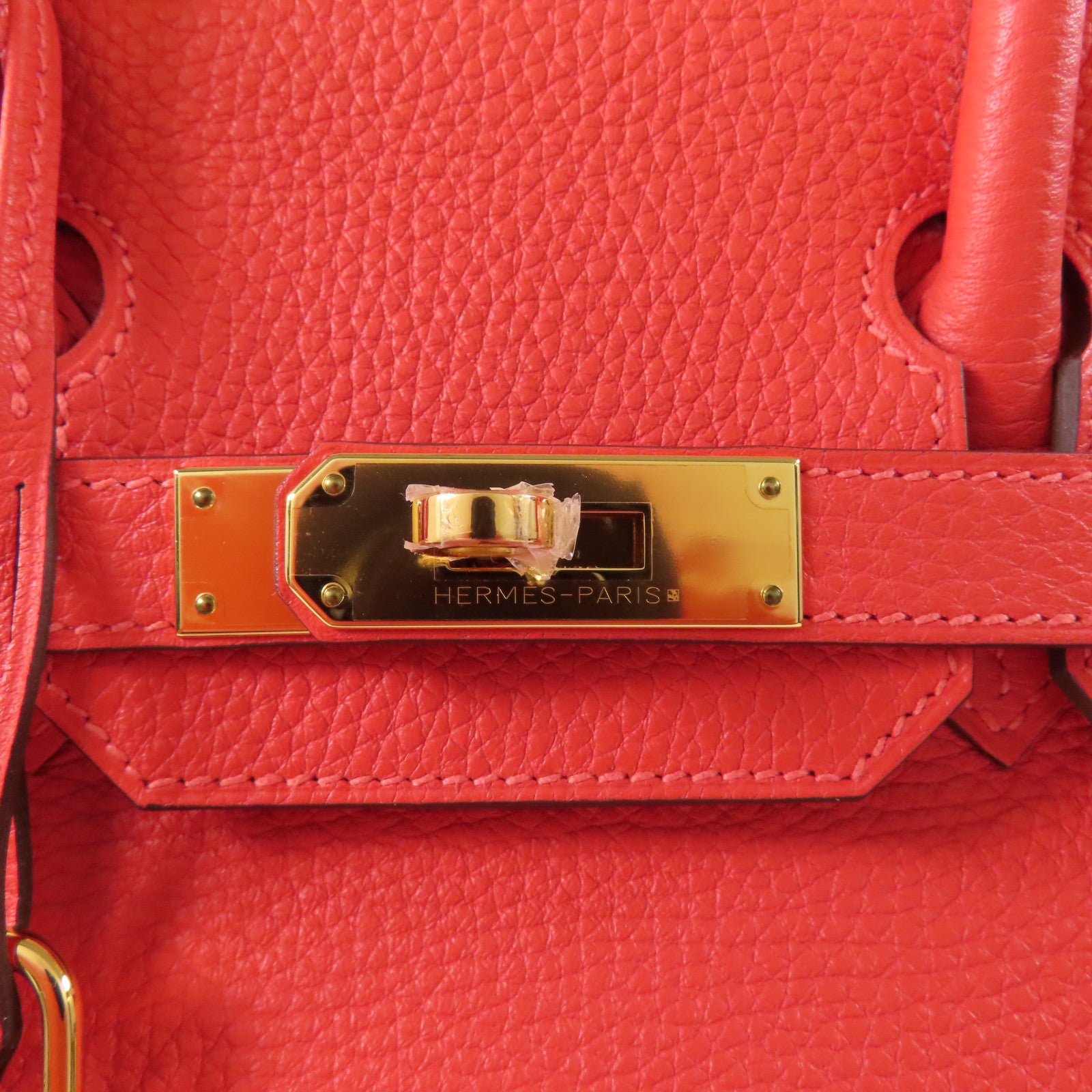 HERMES Clemence皮革Birkin 30金扣手挽袋Rouge Pivoine