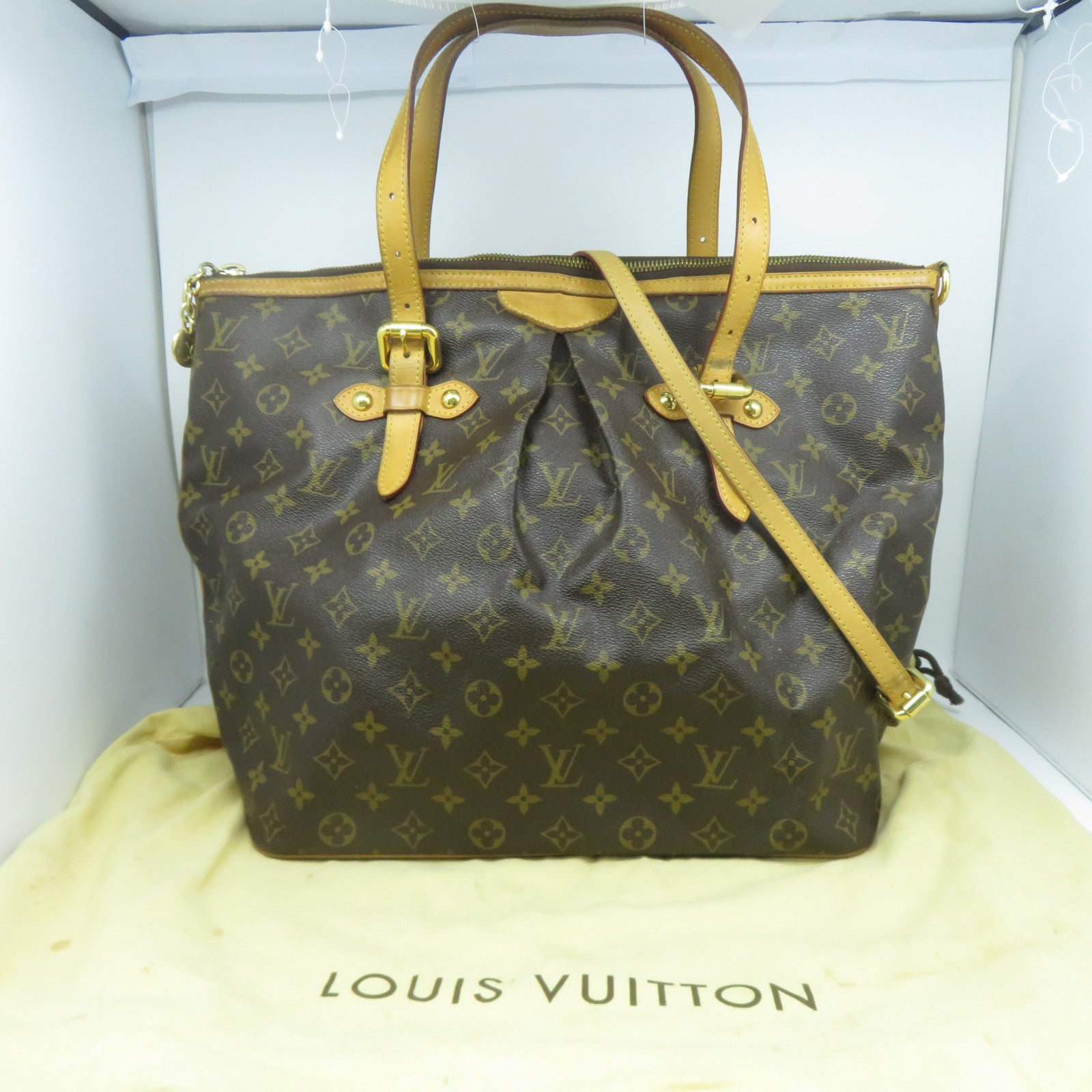 LOUIS VUITTON 【激減優惠】Monogram Palermo GM金扣手挽肩背兩用袋啡色