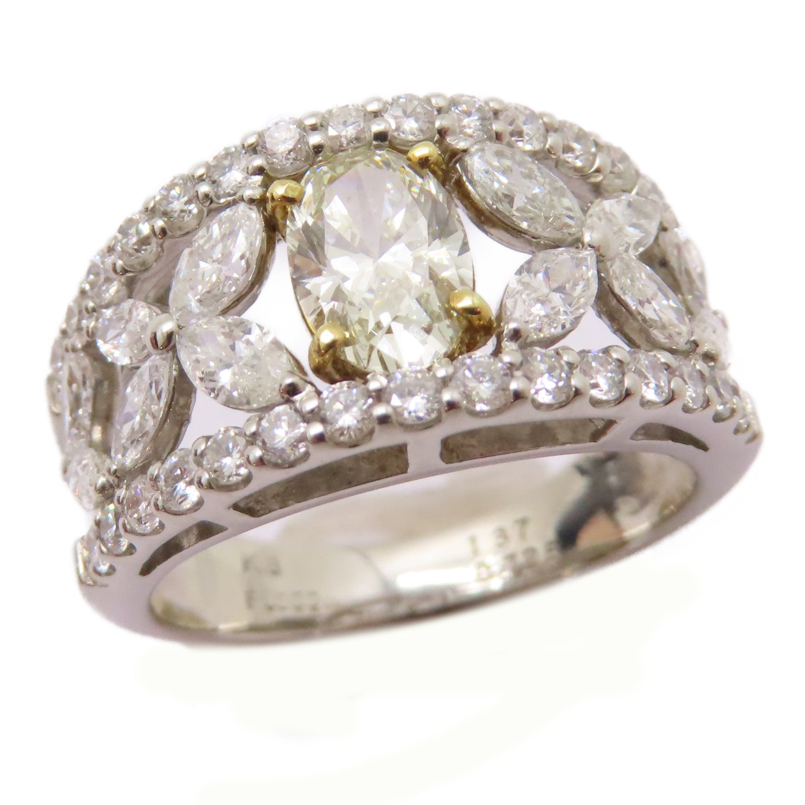 JEWELRY 【激減優惠】18K黃金/PT900鉑金Diamond Ring 0.725ct/1.37ct鑽石戒指US#6