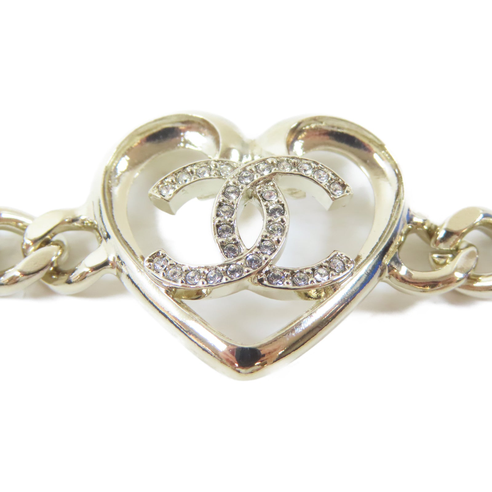 CHANEL 金屬/水晶Bracelet手鏈金色#17.5cm