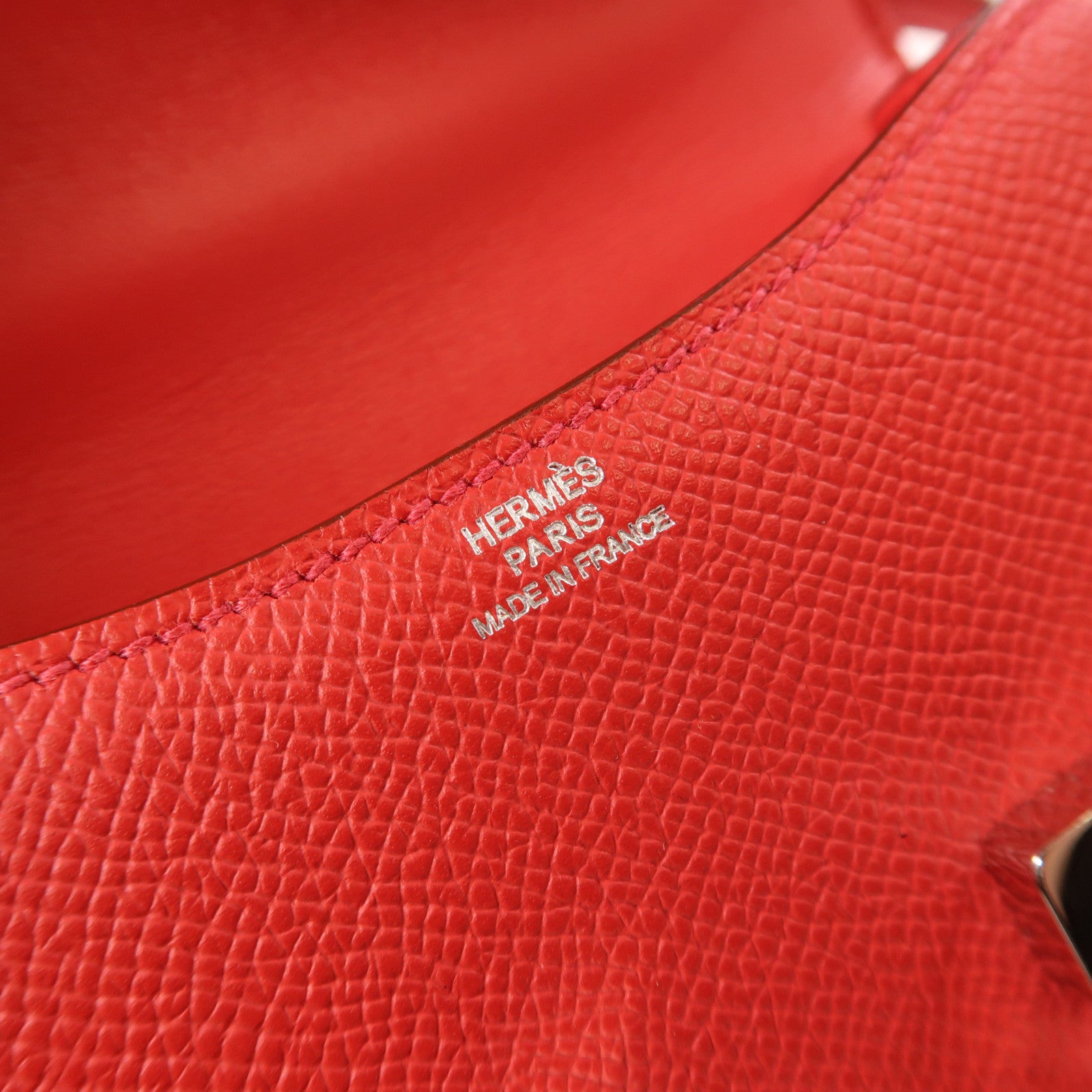 HERMES Epsom皮革Constance Micro銀扣肩背袋