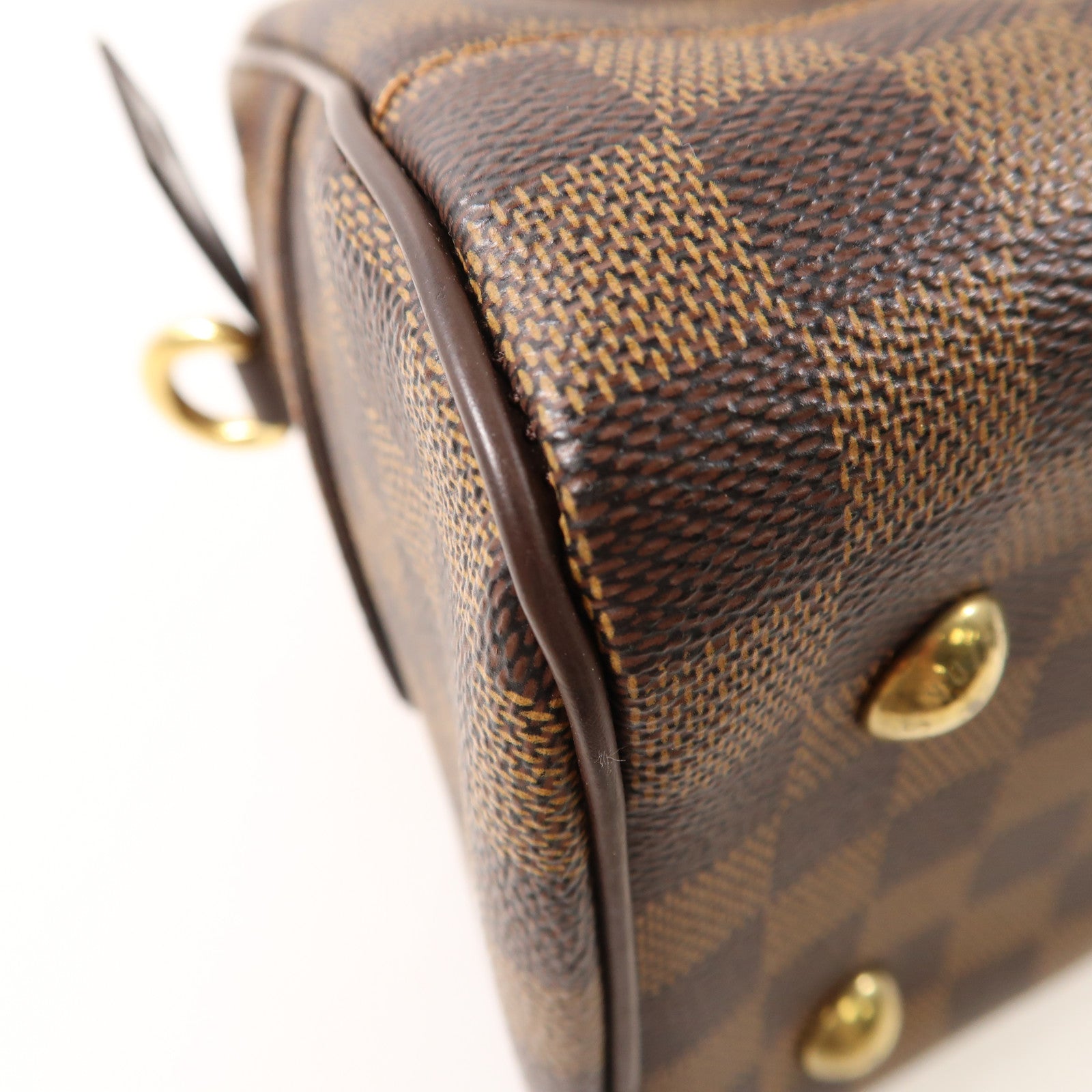 LOUIS VUITTON Damier Duomo金扣手挽袋啡色