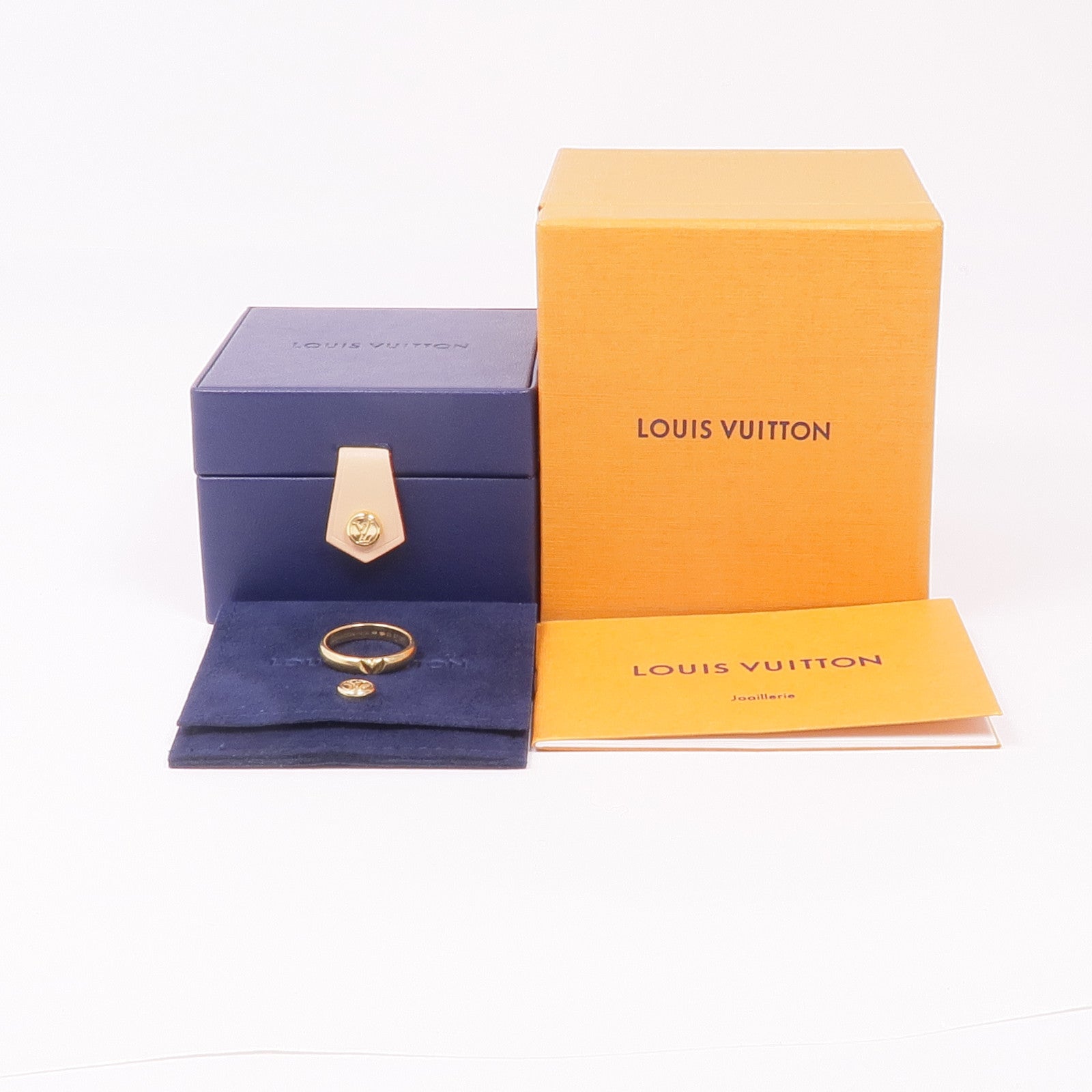 LOUIS VUITTON 18K黃金Volt Multi Wedding Band戒指LV#53/US#6.5