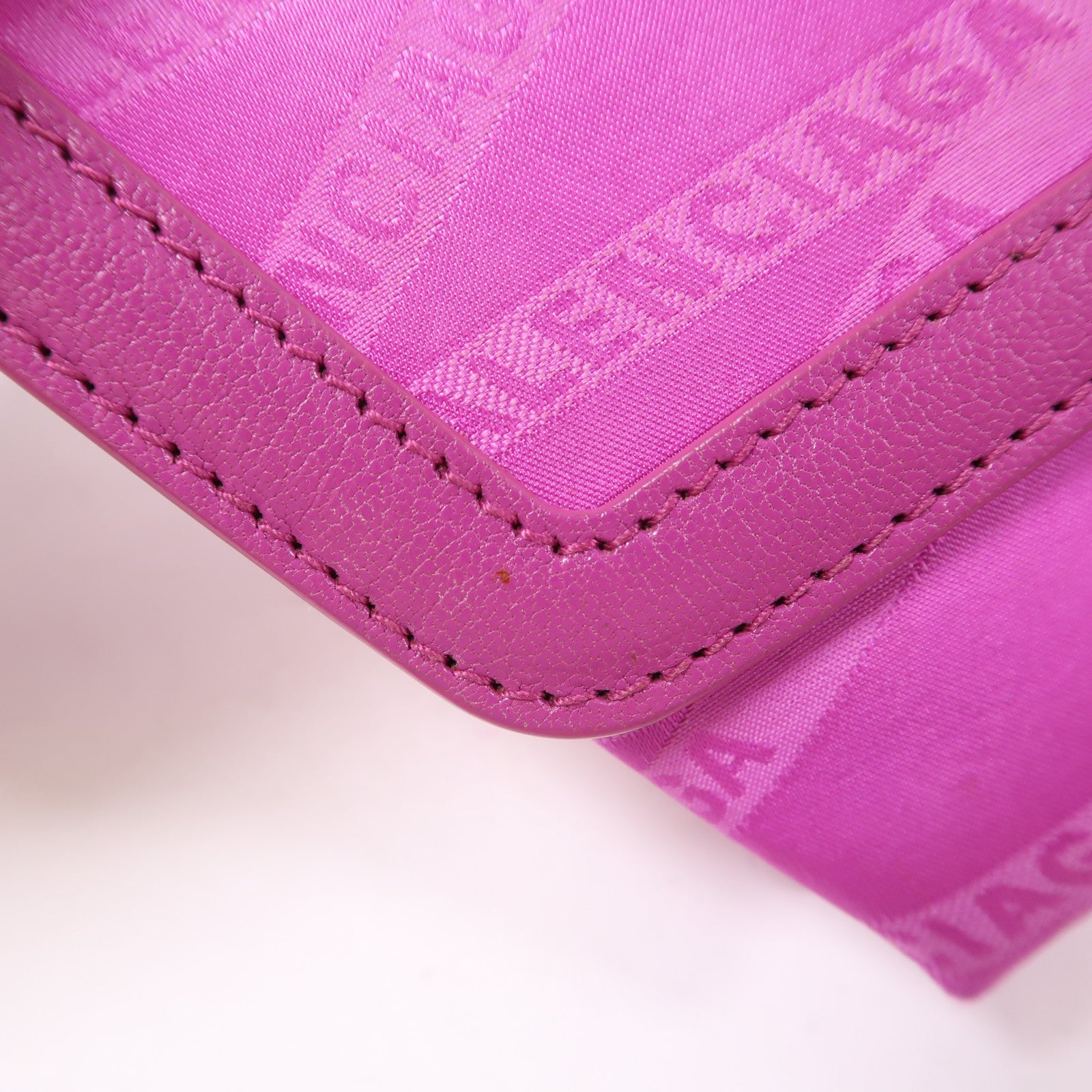 BALENCIAGA GHW Shoulder Bag Nylon/Calfskin Leather 581101 Pink