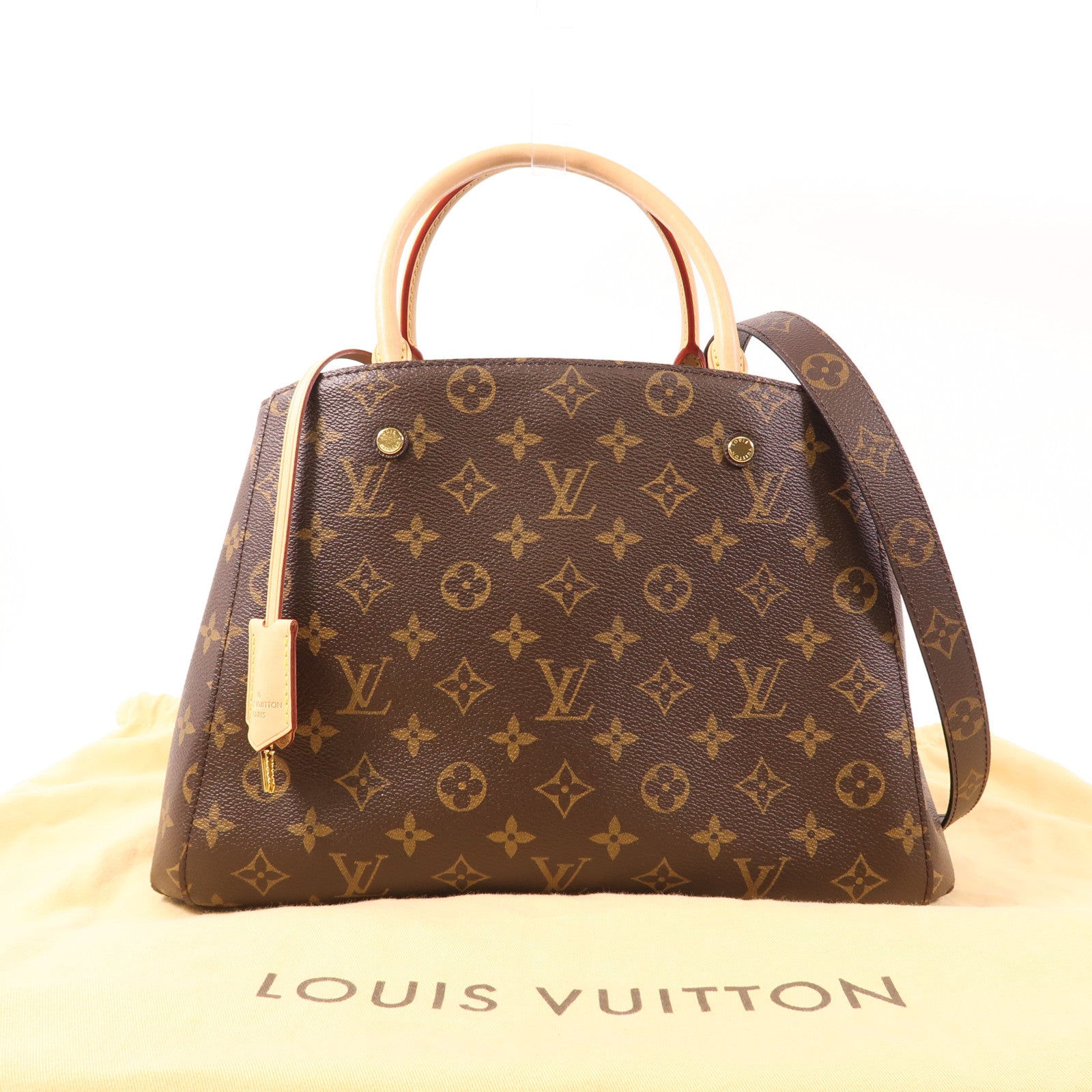 LOUIS VUITTON Monogram Montaigne MM金扣手挽肩背兩用袋