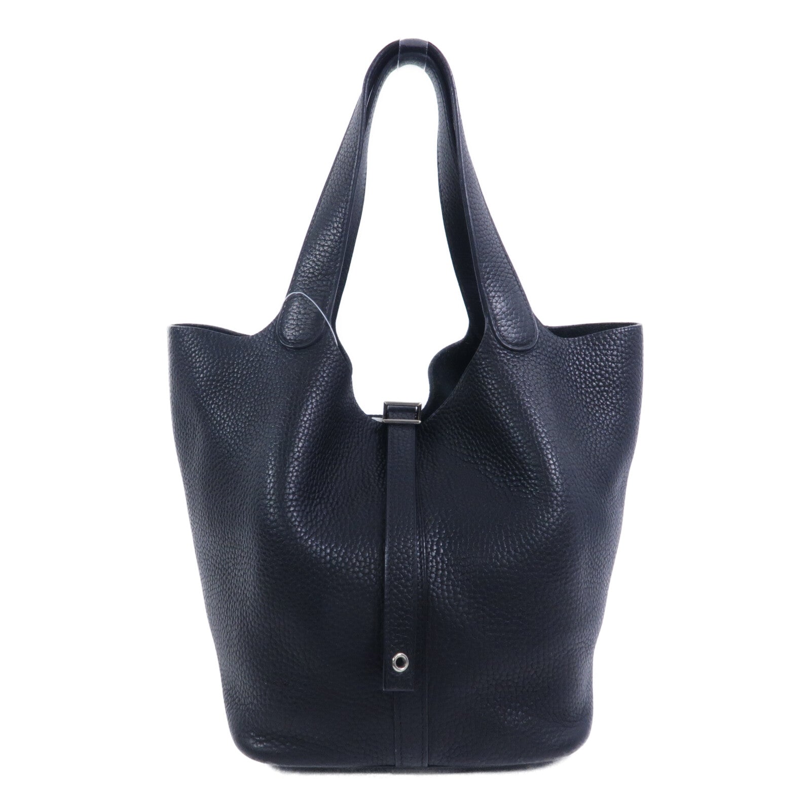HERMES Clemence皮革Picotin MM手挽袋Noir