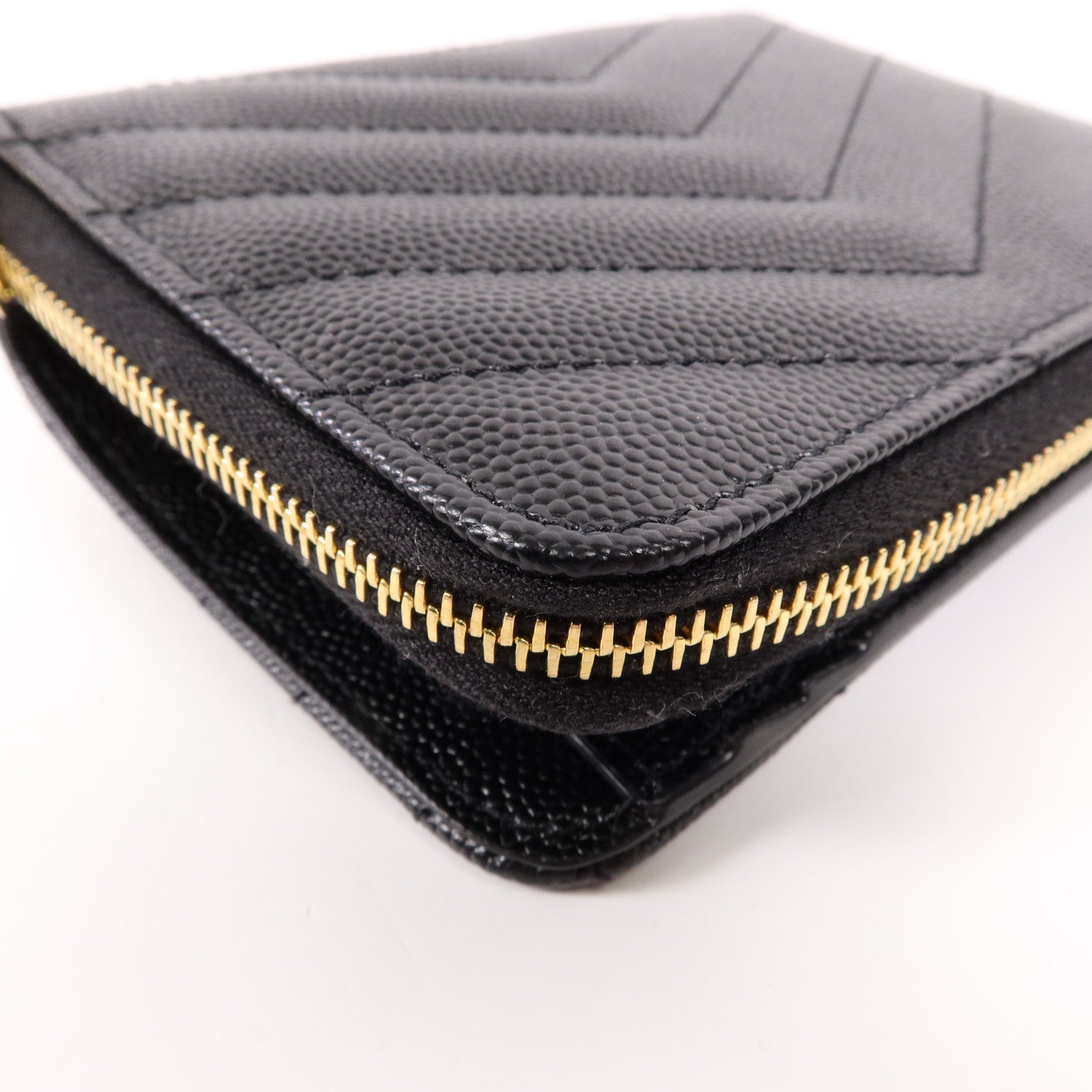 SAINT LAURENT 牛皮皮革Cassandre Matelasse Wallet金扣錢包