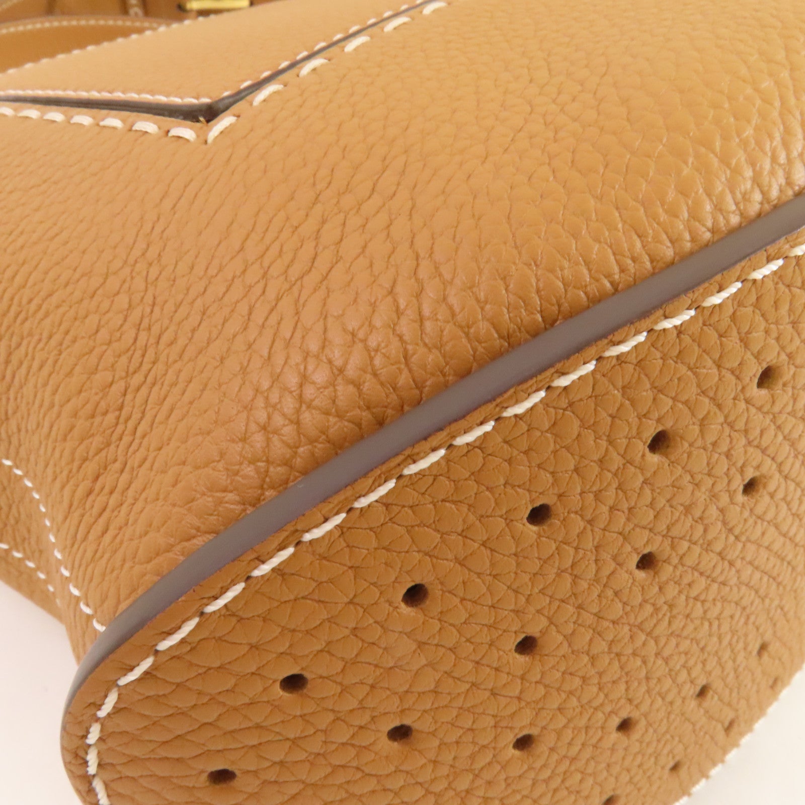 Delvaux 牛皮皮革Pin Daily Suppique Shoulder Bag金扣肩背袋啡色