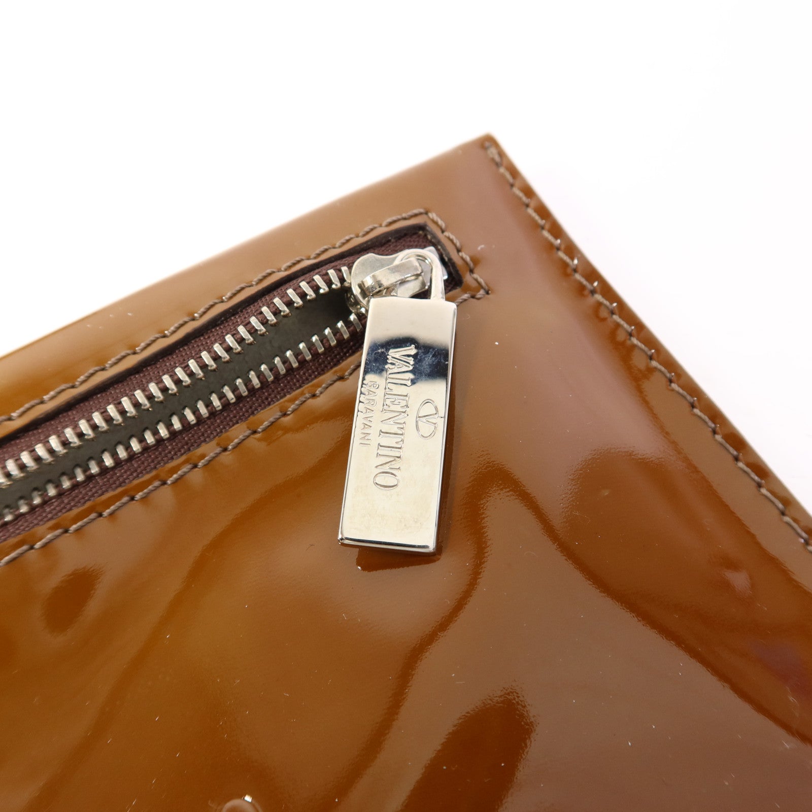 Valentino 牛皮皮革/漆皮皮革Handbag銀扣肩背袋