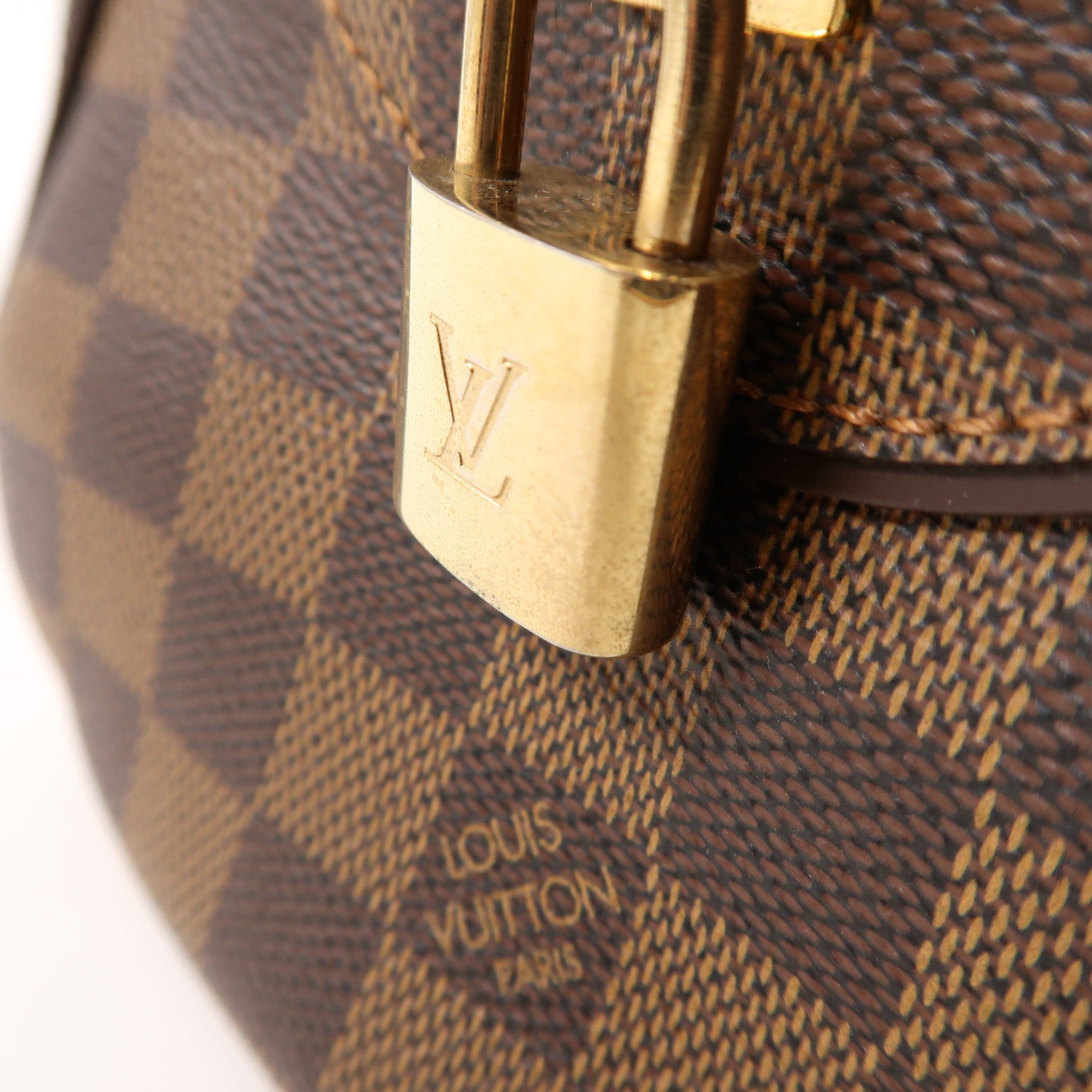 LOUIS VUITTON Damier Duomo金扣手挽袋啡色