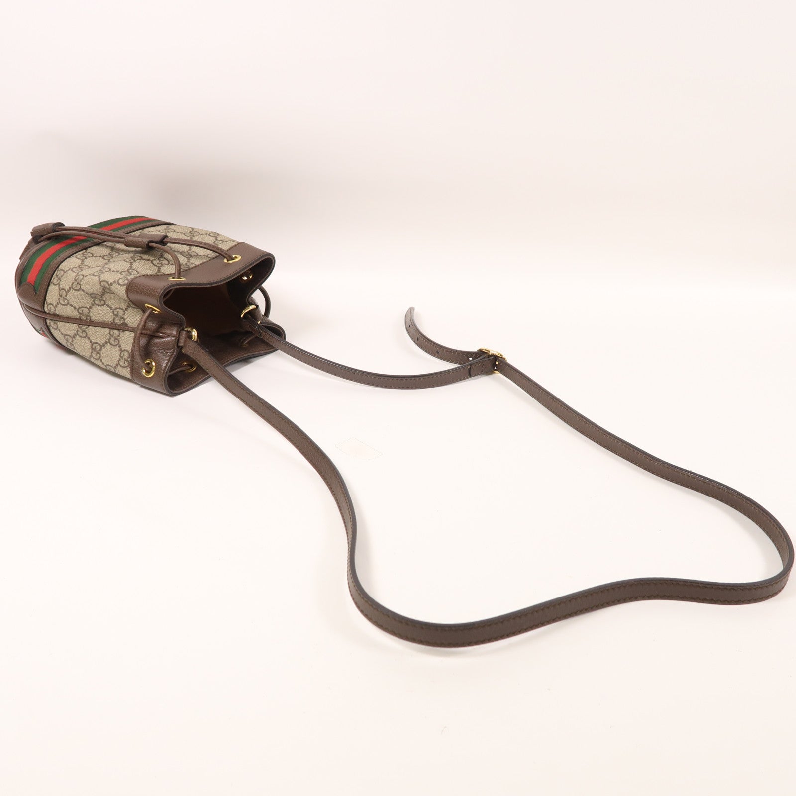 GUCCI 塗層帆布Ophidia Mini Bucket金扣肩背袋